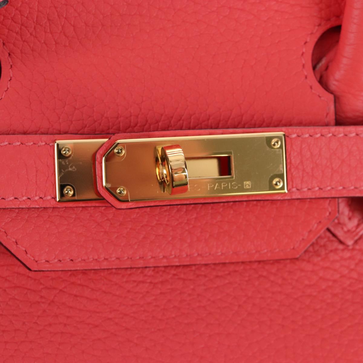 HERMES Birkin 30 Hand Bag Taurillon ClemenceLeather Pink Gold Auth LN261SM