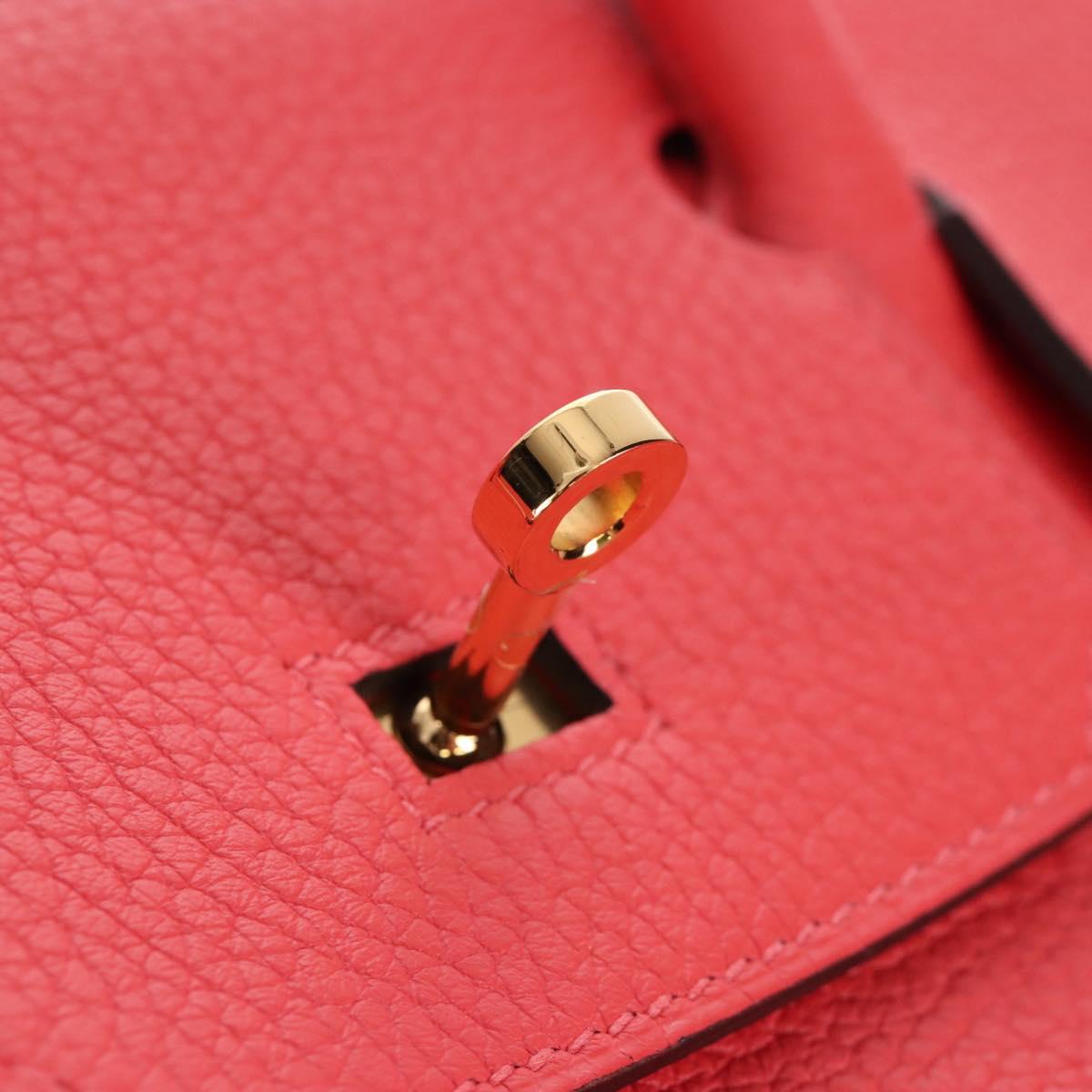 HERMES Birkin 30 Hand Bag Taurillon ClemenceLeather Pink Gold Auth LN261SM