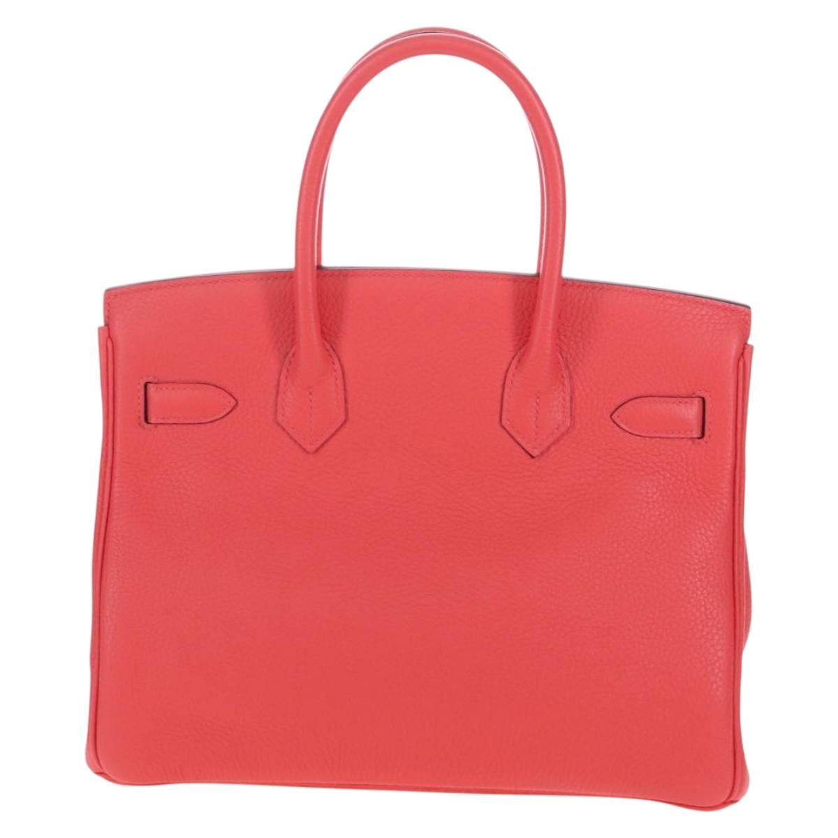HERMES Birkin 30 Hand Bag Taurillon ClemenceLeather Pink Gold Auth LN261SM