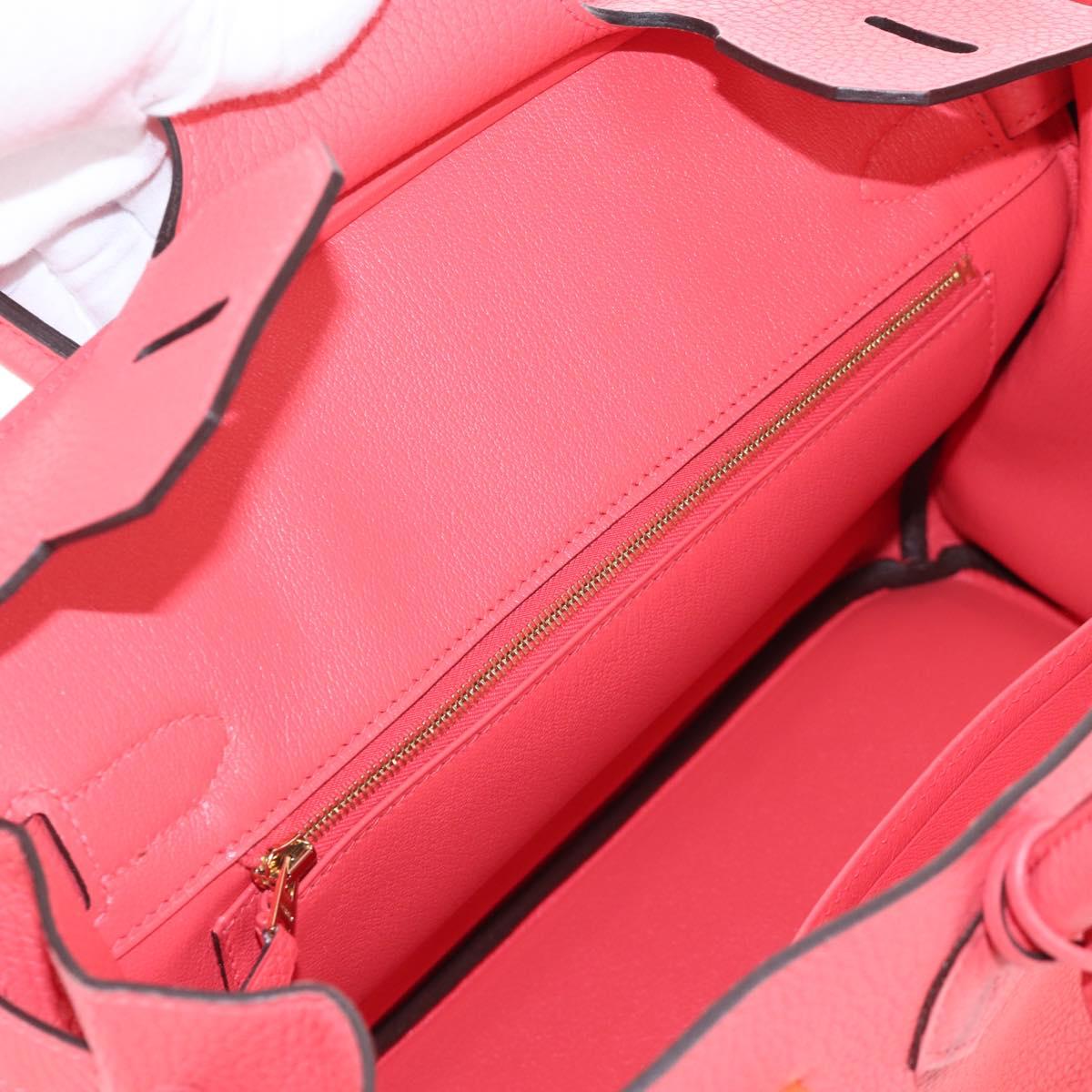 HERMES Birkin 30 Hand Bag Taurillon ClemenceLeather Pink Gold Auth LN261SM