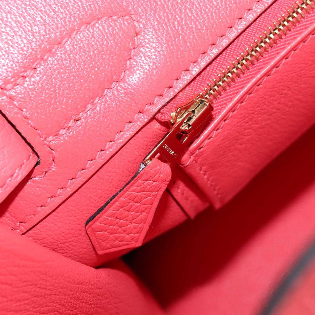 HERMES Birkin 30 Hand Bag Taurillon ClemenceLeather Pink Gold Auth LN261SM