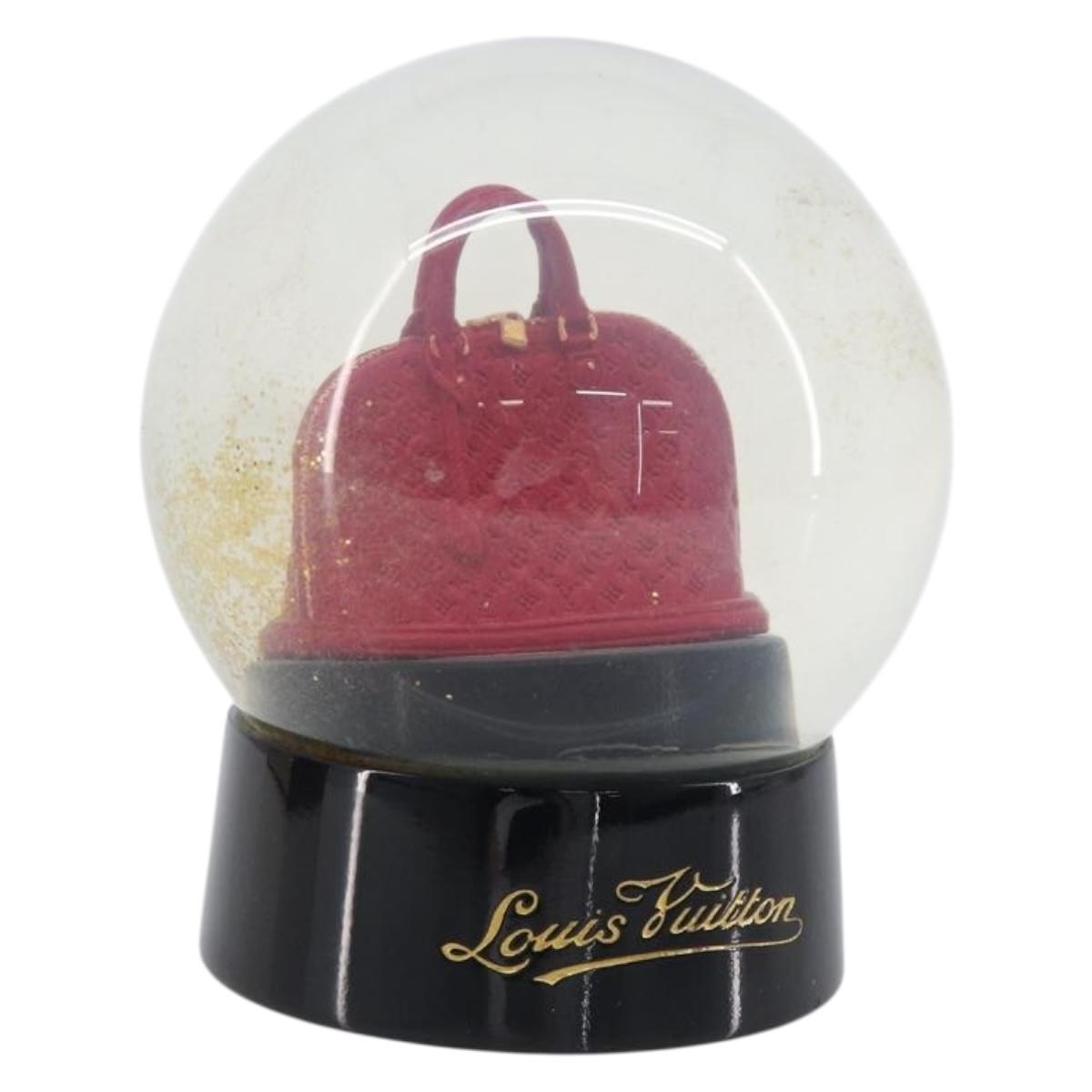 LOUIS VUITTON Alma Snow Globe Glass Red LV Auth LN262