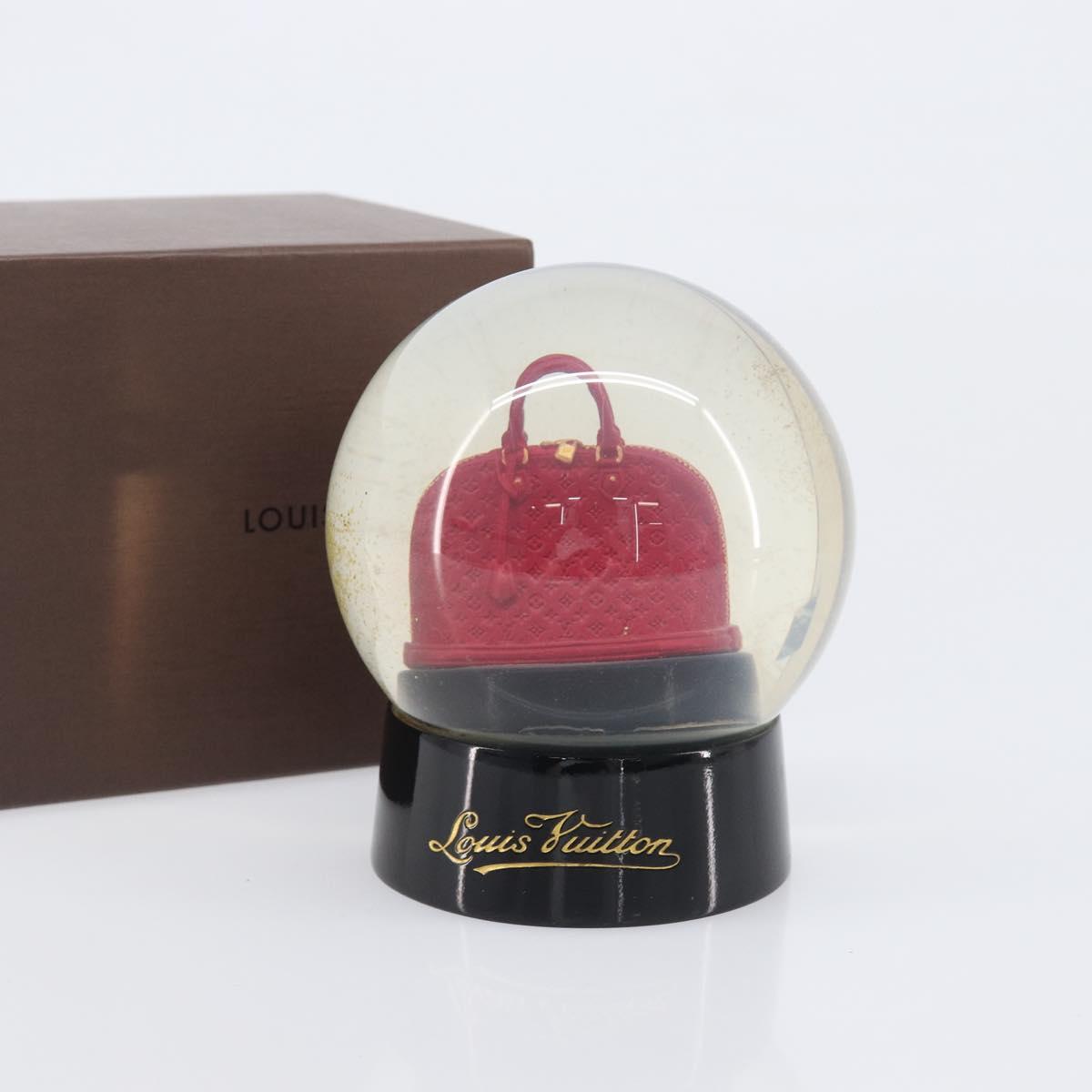 LOUIS VUITTON Alma Snow Globe Glass Red LV Auth LN262