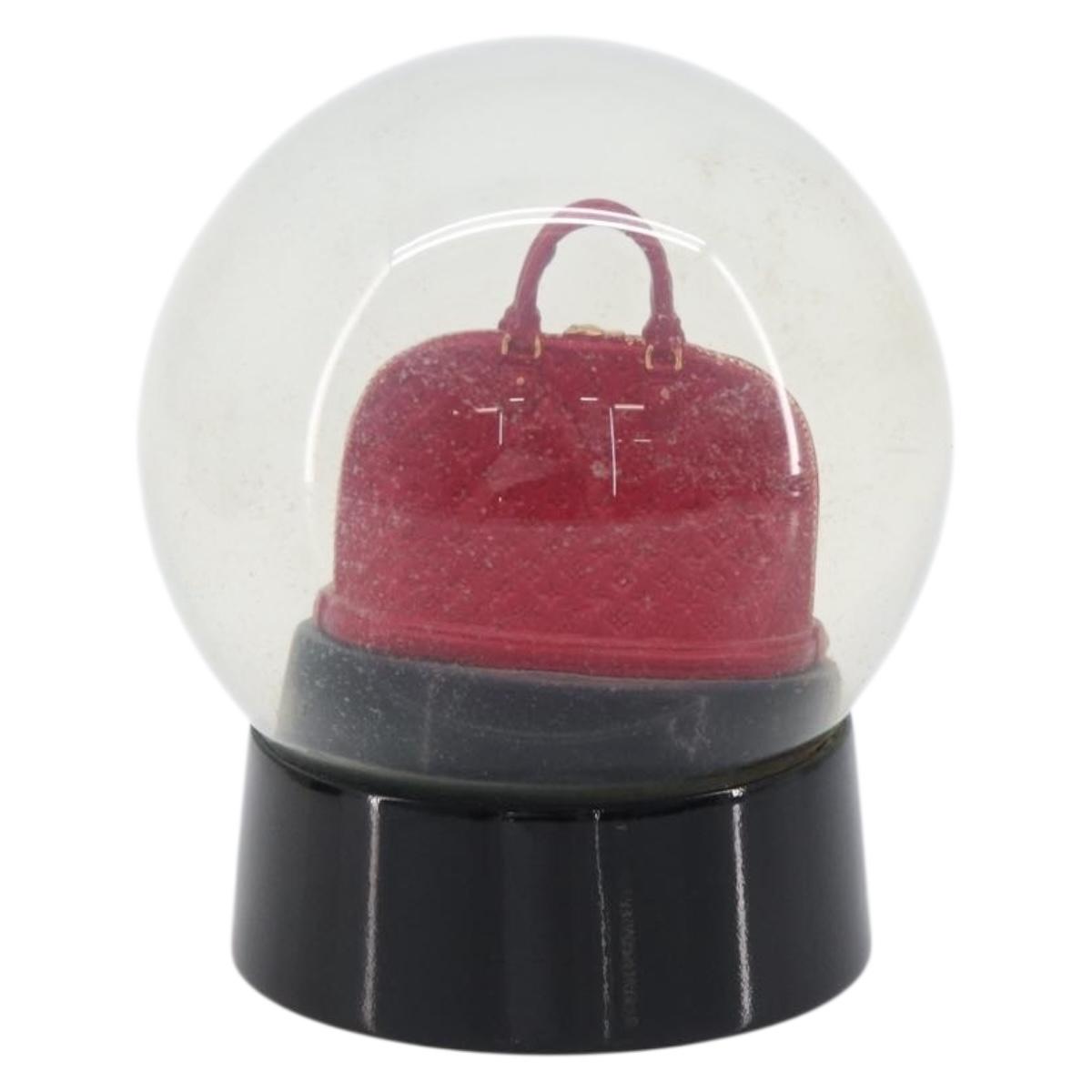 LOUIS VUITTON Alma Snow Globe Glass Red LV Auth LN262