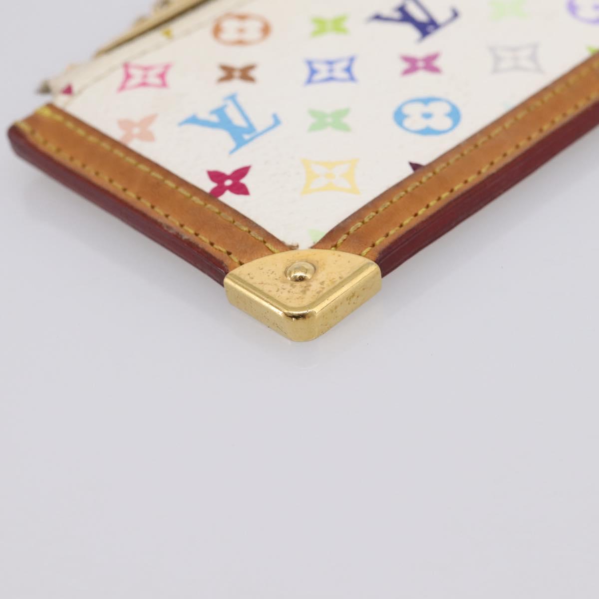 LOUIS VUITTON Monogram Multicolor Pochette Cles Purse White M92655 LV Auth LN266