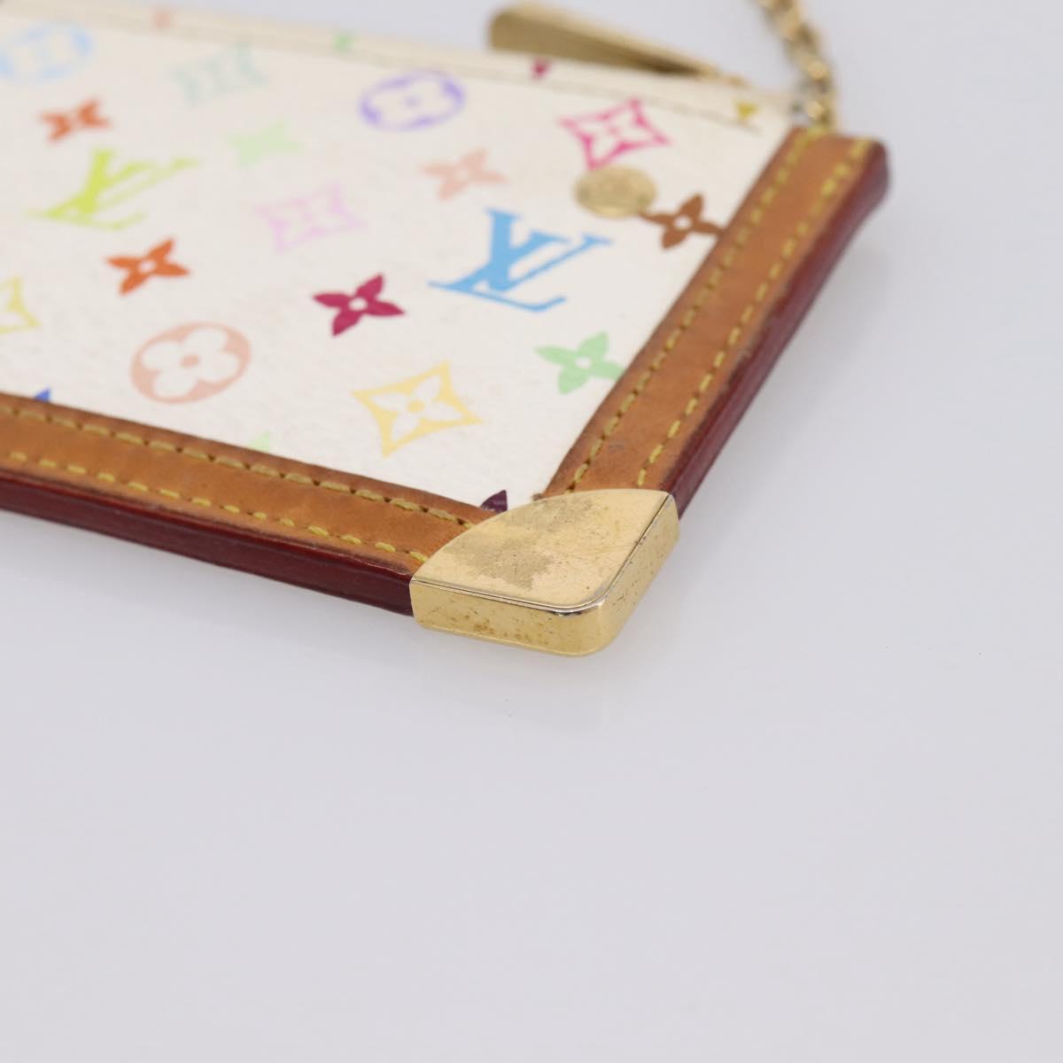 LOUIS VUITTON Monogram Multicolor Pochette Cles Purse White M92655 LV Auth LN266