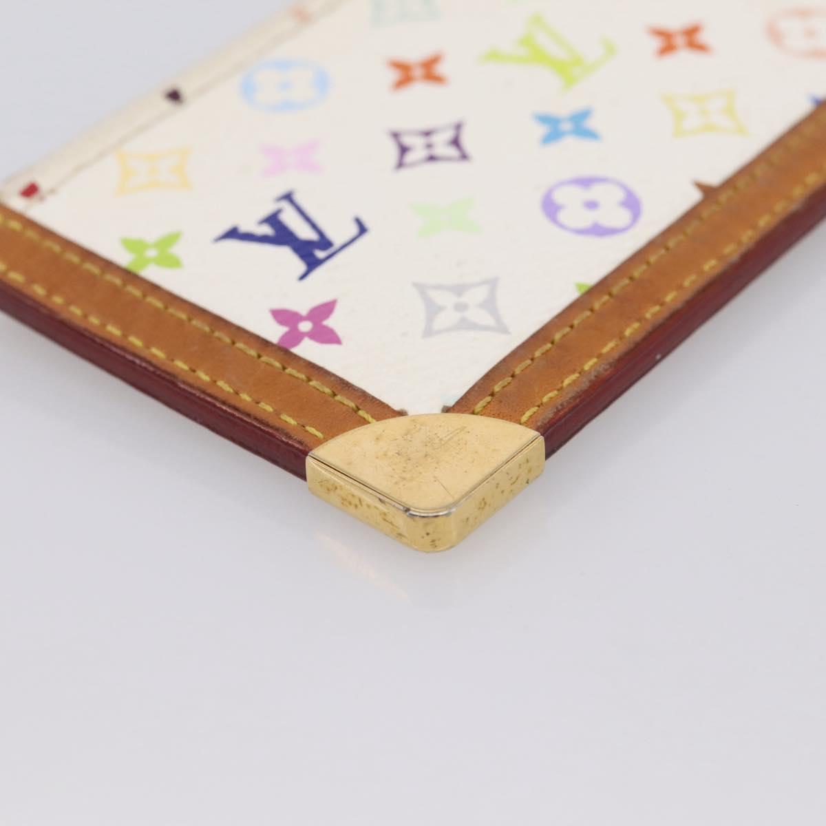 LOUIS VUITTON Monogram Multicolor Pochette Cles Purse White M92655 LV Auth LN266