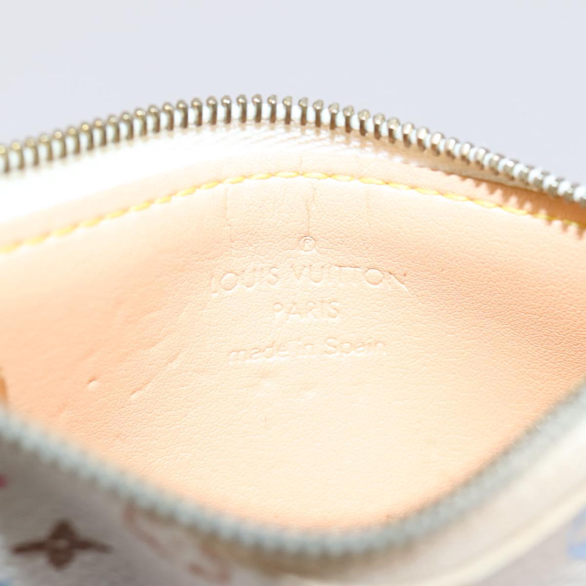 LOUIS VUITTON Monogram Multicolor Pochette Cles Purse White M92655 LV Auth LN266