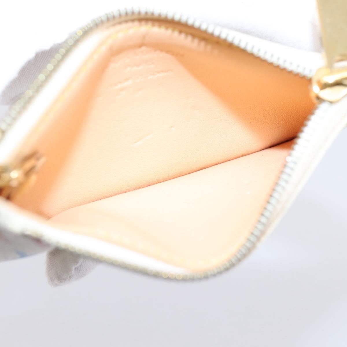 LOUIS VUITTON Monogram Multicolor Pochette Cles Purse White M92655 LV Auth LN266