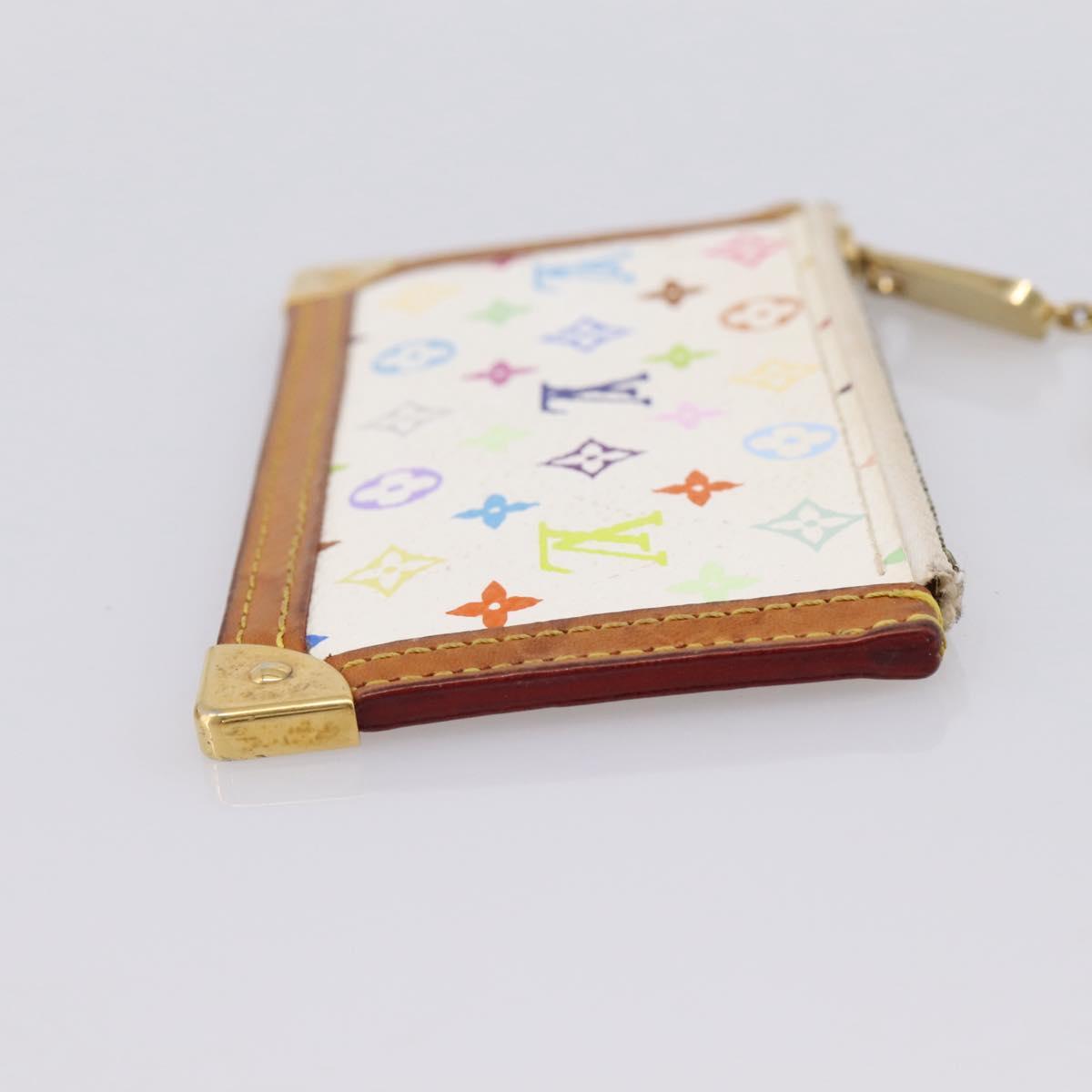 LOUIS VUITTON Monogram Multicolor Pochette Cles Purse White M92655 LV Auth LN266