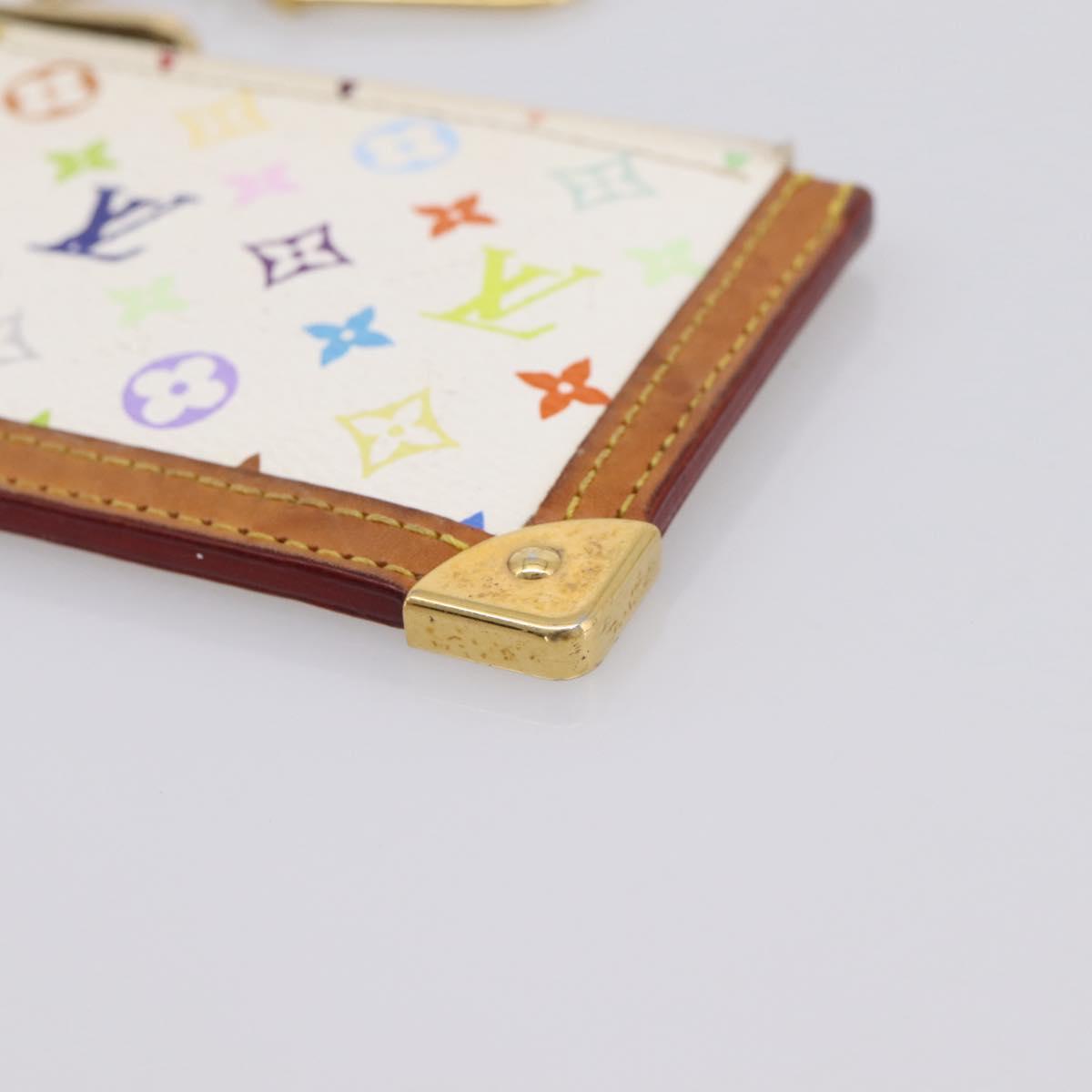LOUIS VUITTON Monogram Multicolor Pochette Cles Purse White M92655 LV Auth LN266