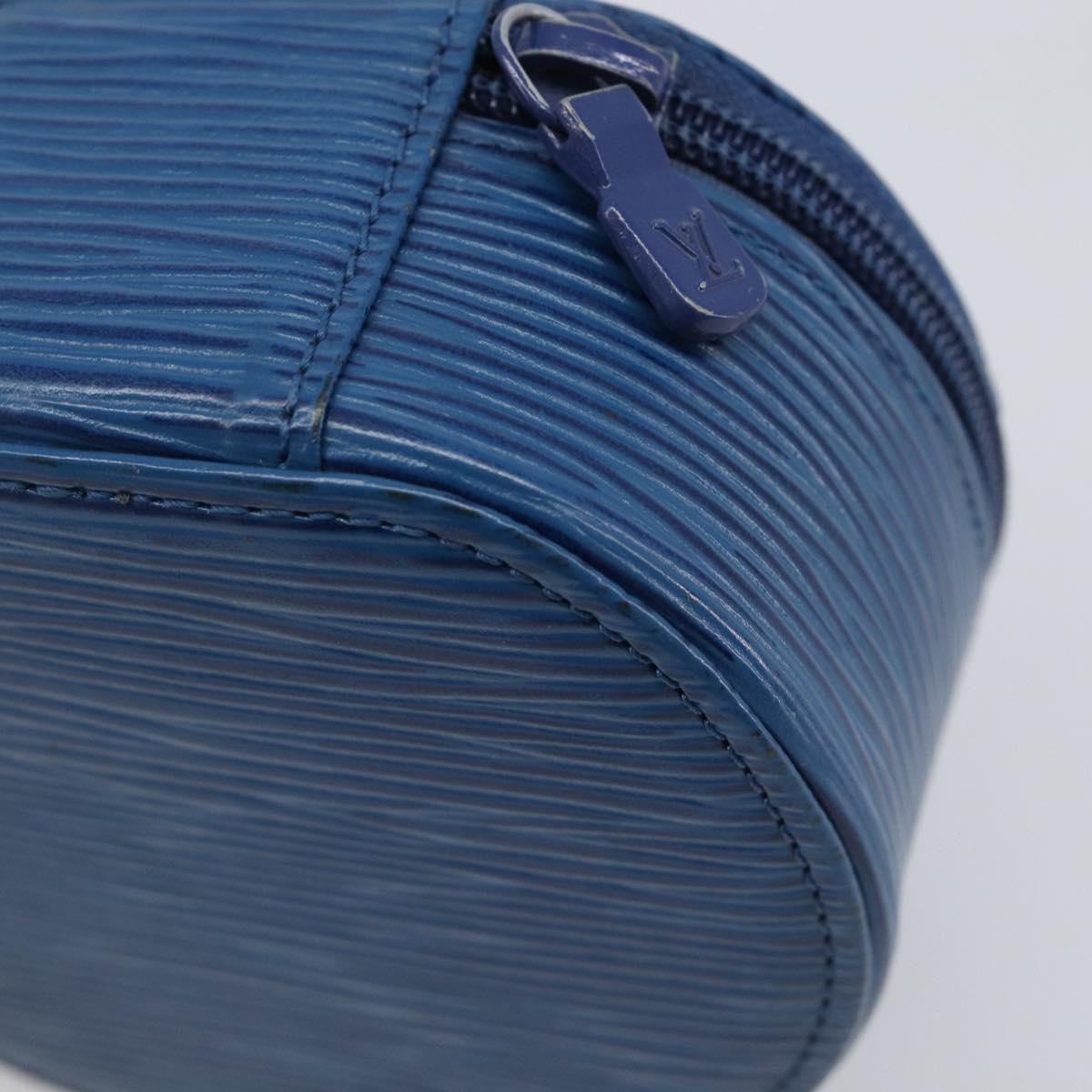 LOUIS VUITTON Epi Ecrin Bijoux 10 Jewelry Box Blue M48225 LV Auth LN267