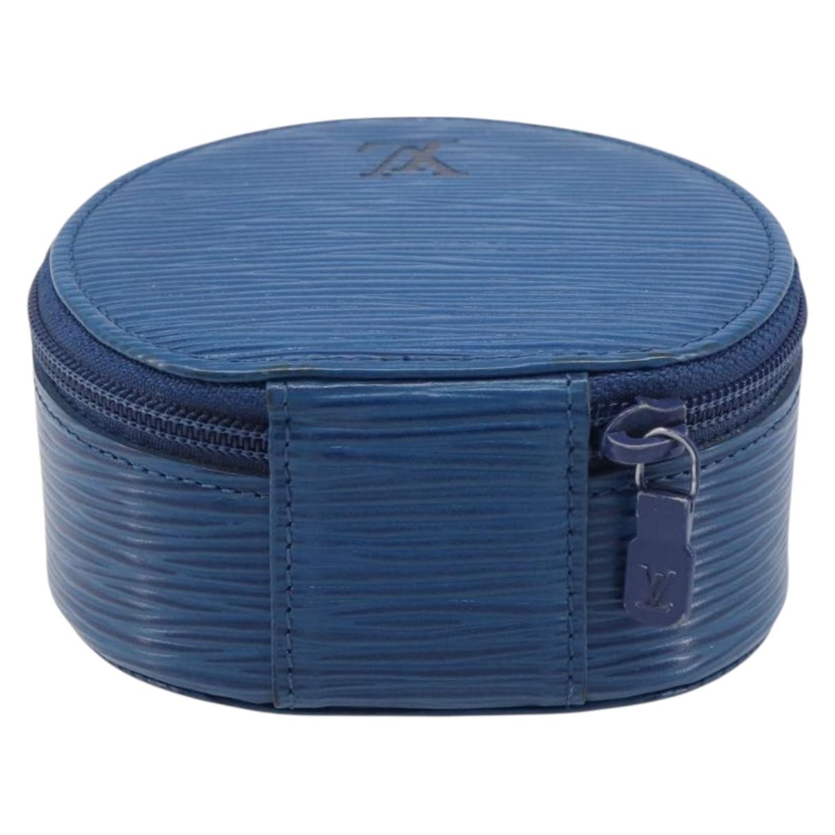 LOUIS VUITTON Epi Ecrin Bijoux 10 Jewelry Box Blue M48225 LV Auth LN267