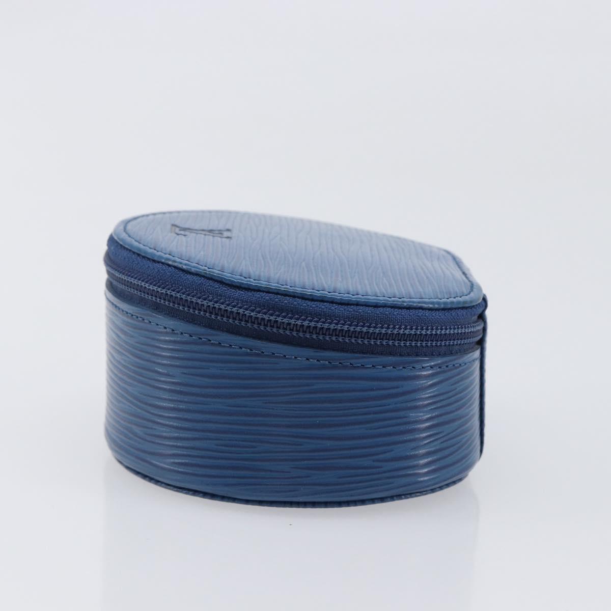 LOUIS VUITTON Epi Ecrin Bijoux 10 Jewelry Box Blue M48225 LV Auth LN267