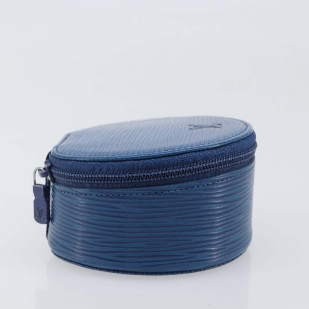 LOUIS VUITTON Epi Ecrin Bijoux 10 Jewelry Box Blue M48225 LV Auth LN267