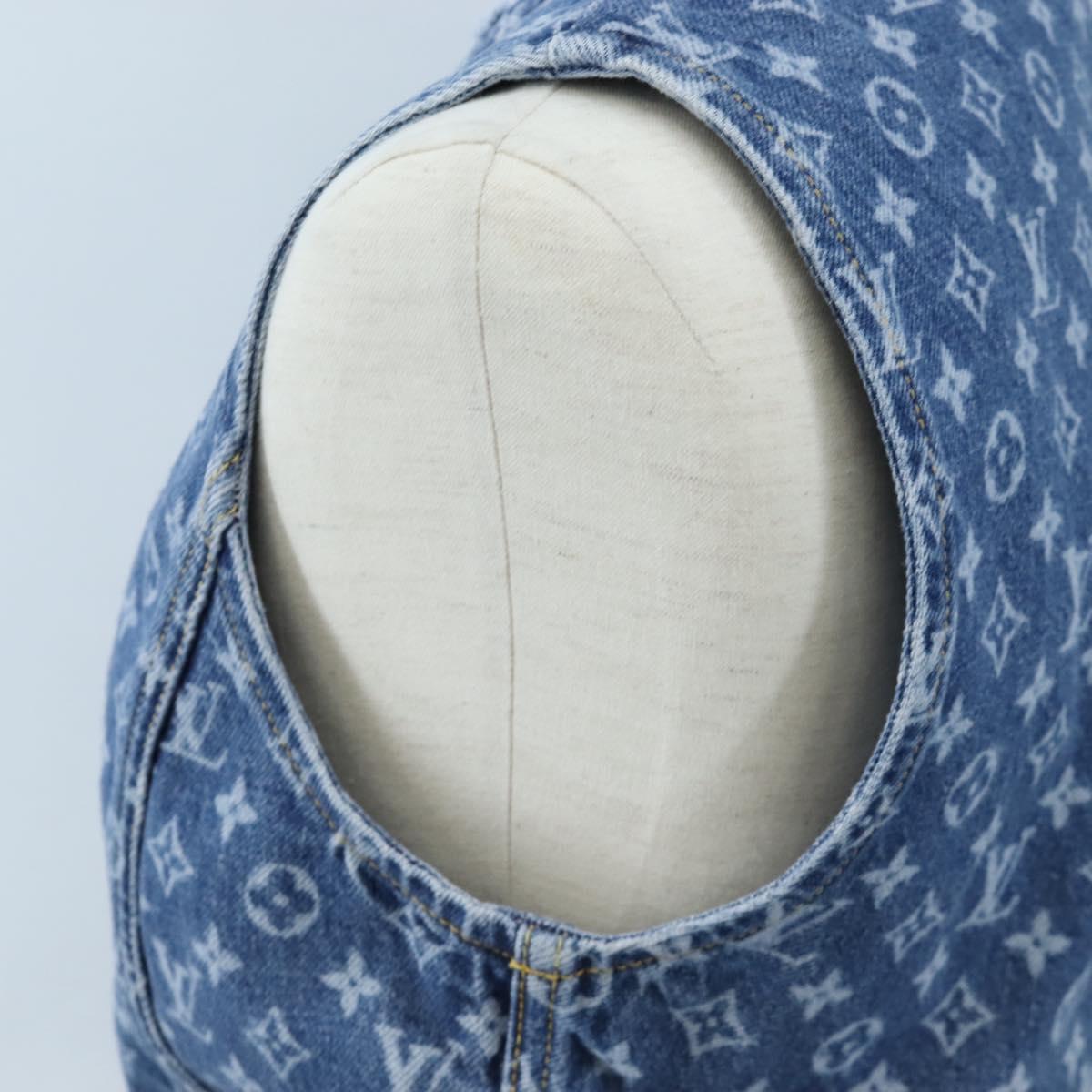 LOUIS VUITTON Monogram Denim Dress 34 Blue LV Auth LN271M