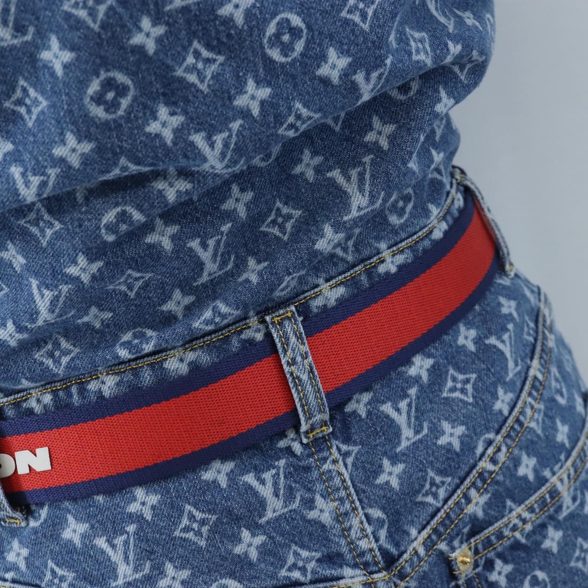 LOUIS VUITTON Monogram Denim Dress 34 Blue LV Auth LN271M