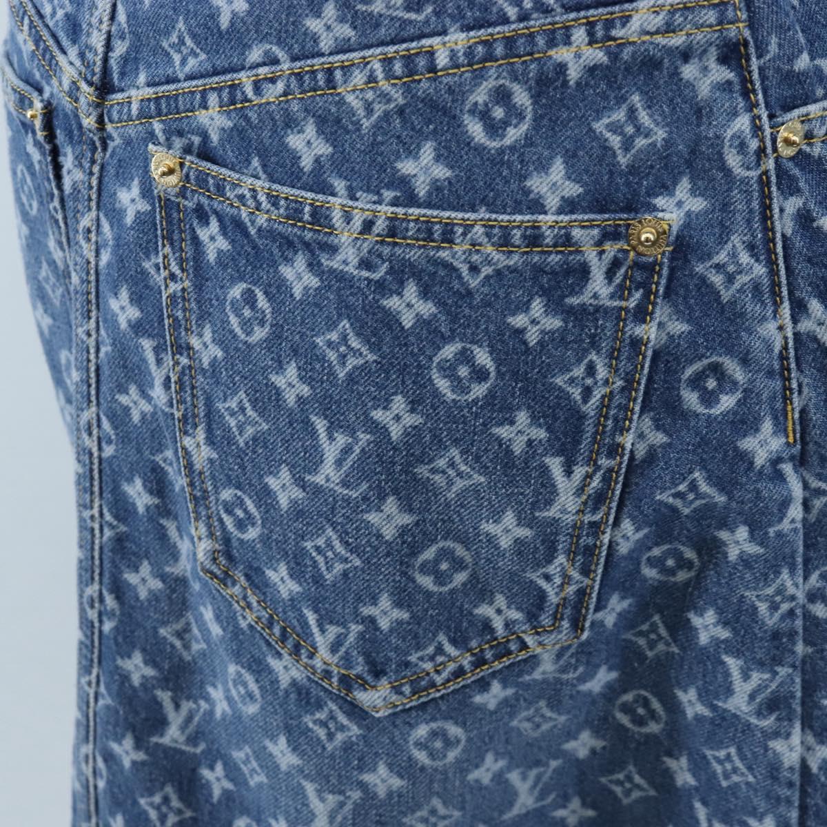 LOUIS VUITTON Monogram Denim Dress 34 Blue LV Auth LN271M