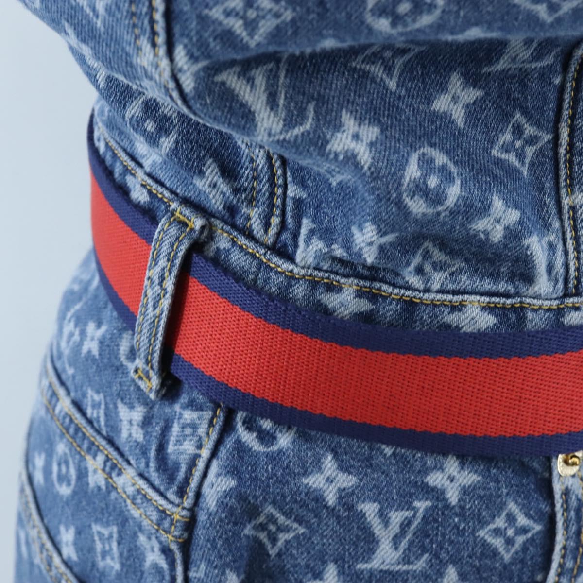 LOUIS VUITTON Monogram Denim Dress 34 Blue LV Auth LN271M