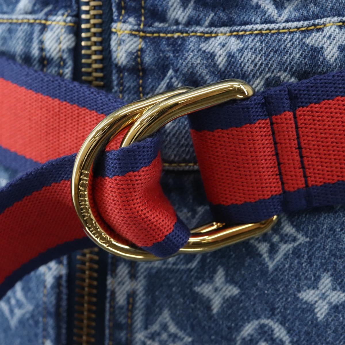 LOUIS VUITTON Monogram Denim Dress 34 Blue LV Auth LN271M