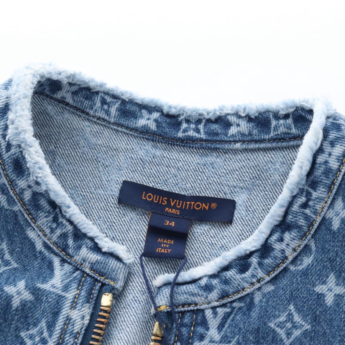LOUIS VUITTON Monogram Denim Dress 34 Blue LV Auth LN271M