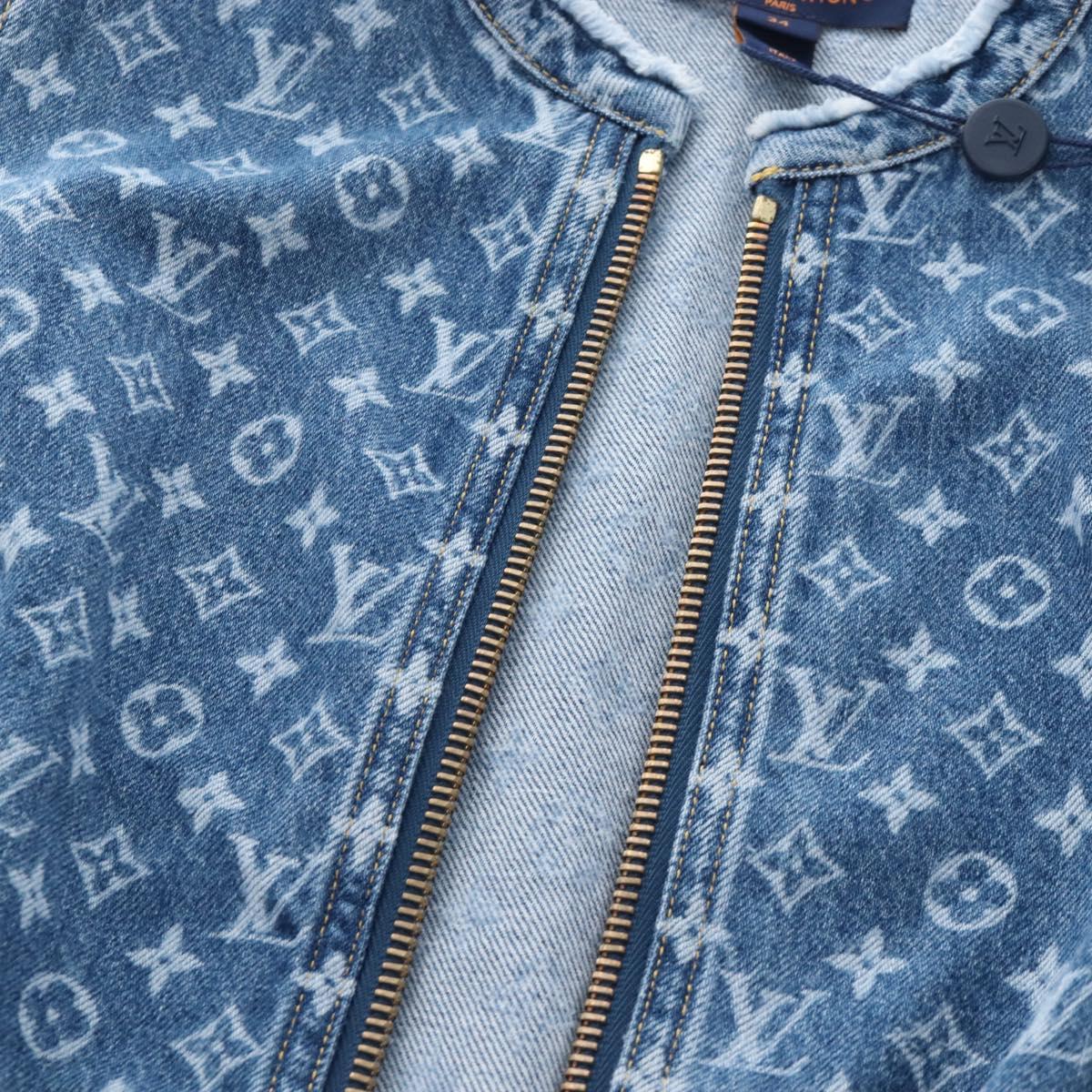 LOUIS VUITTON Monogram Denim Dress 34 Blue LV Auth LN271M