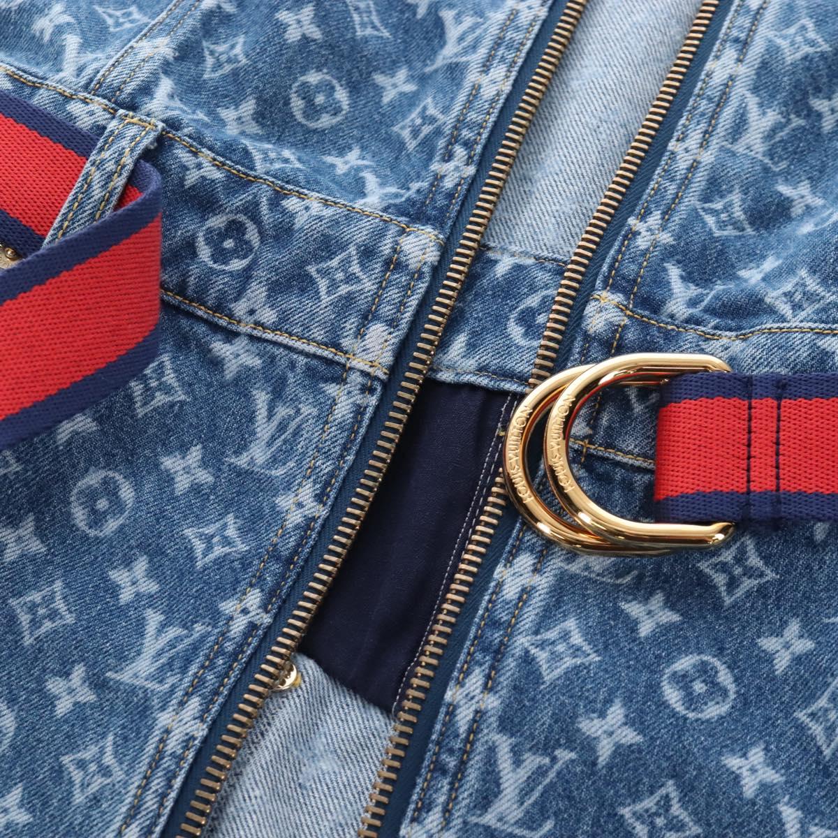 LOUIS VUITTON Monogram Denim Dress 34 Blue LV Auth LN271M