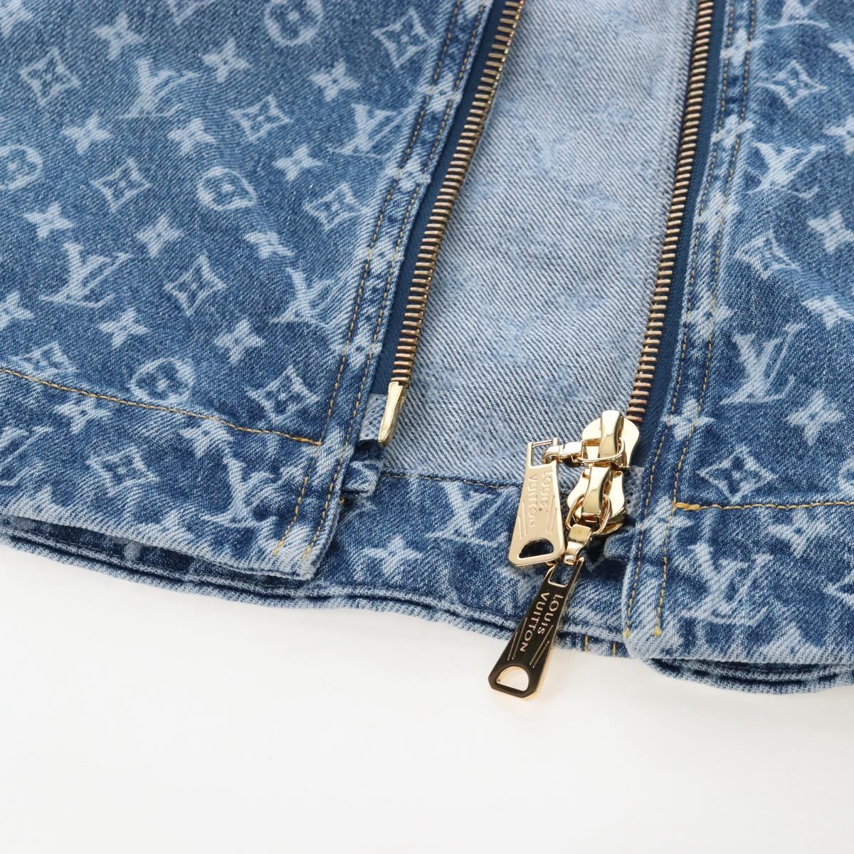 LOUIS VUITTON Monogram Denim Dress 34 Blue LV Auth LN271M