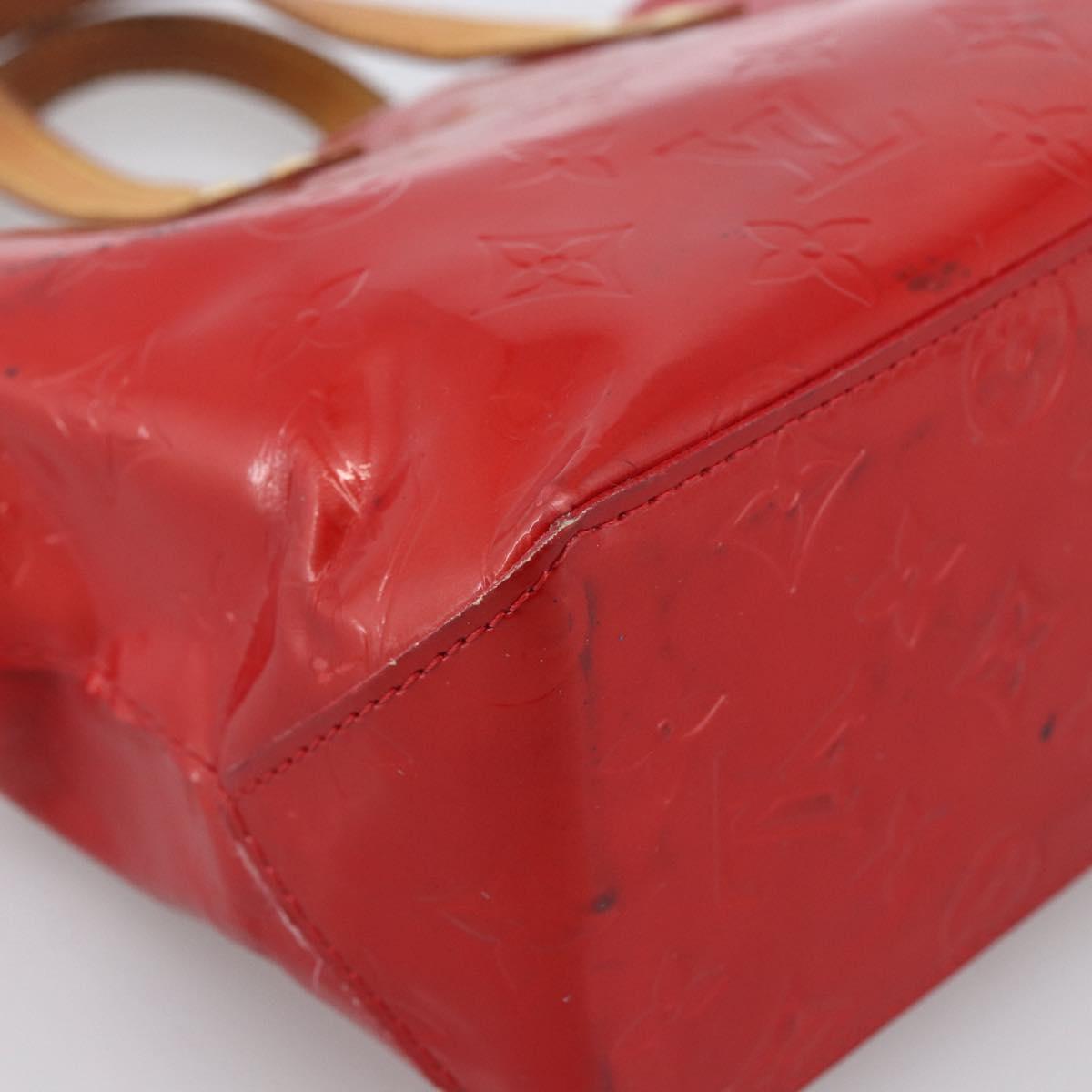 LOUIS VUITTON Monogram Vernis Reade PM Hand Bag Red Rouge M91088 LV Auth LNZ010