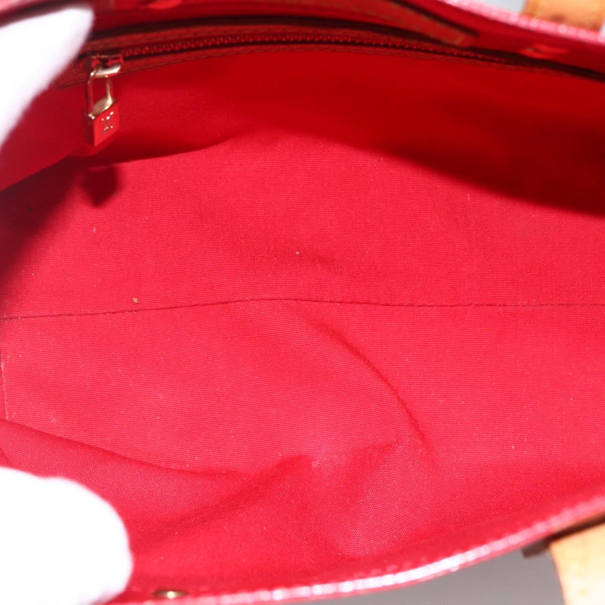 LOUIS VUITTON Monogram Vernis Reade PM Hand Bag Red Rouge M91088 LV Auth LNZ010