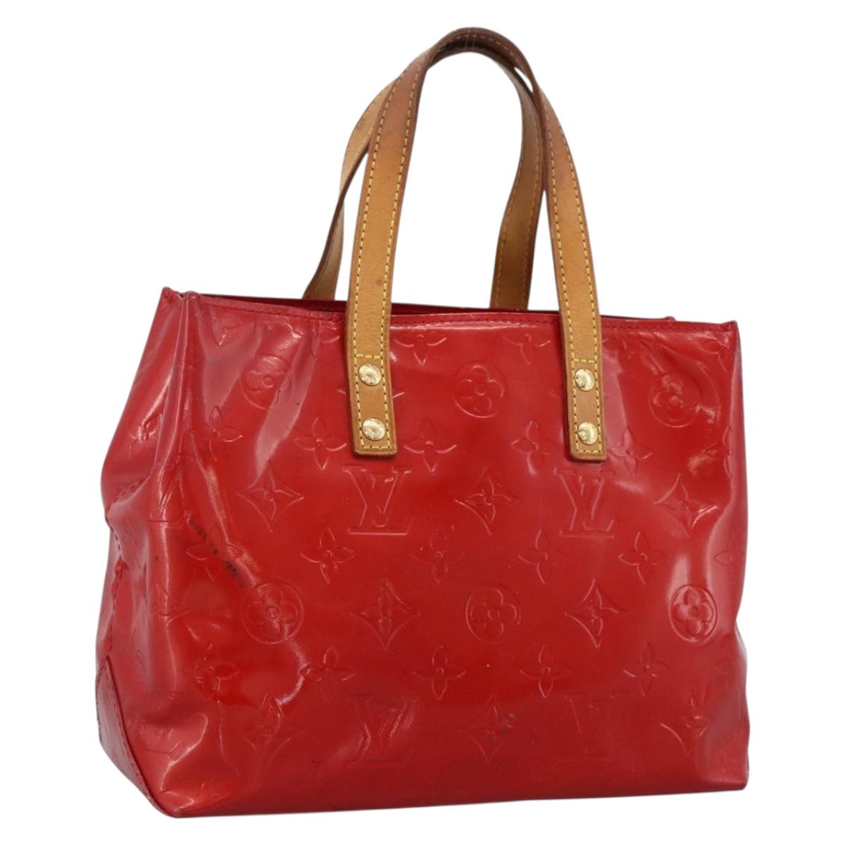 LOUIS VUITTON Monogram Vernis Reade PM Hand Bag Red Rouge M91088 LV Auth LNZ010