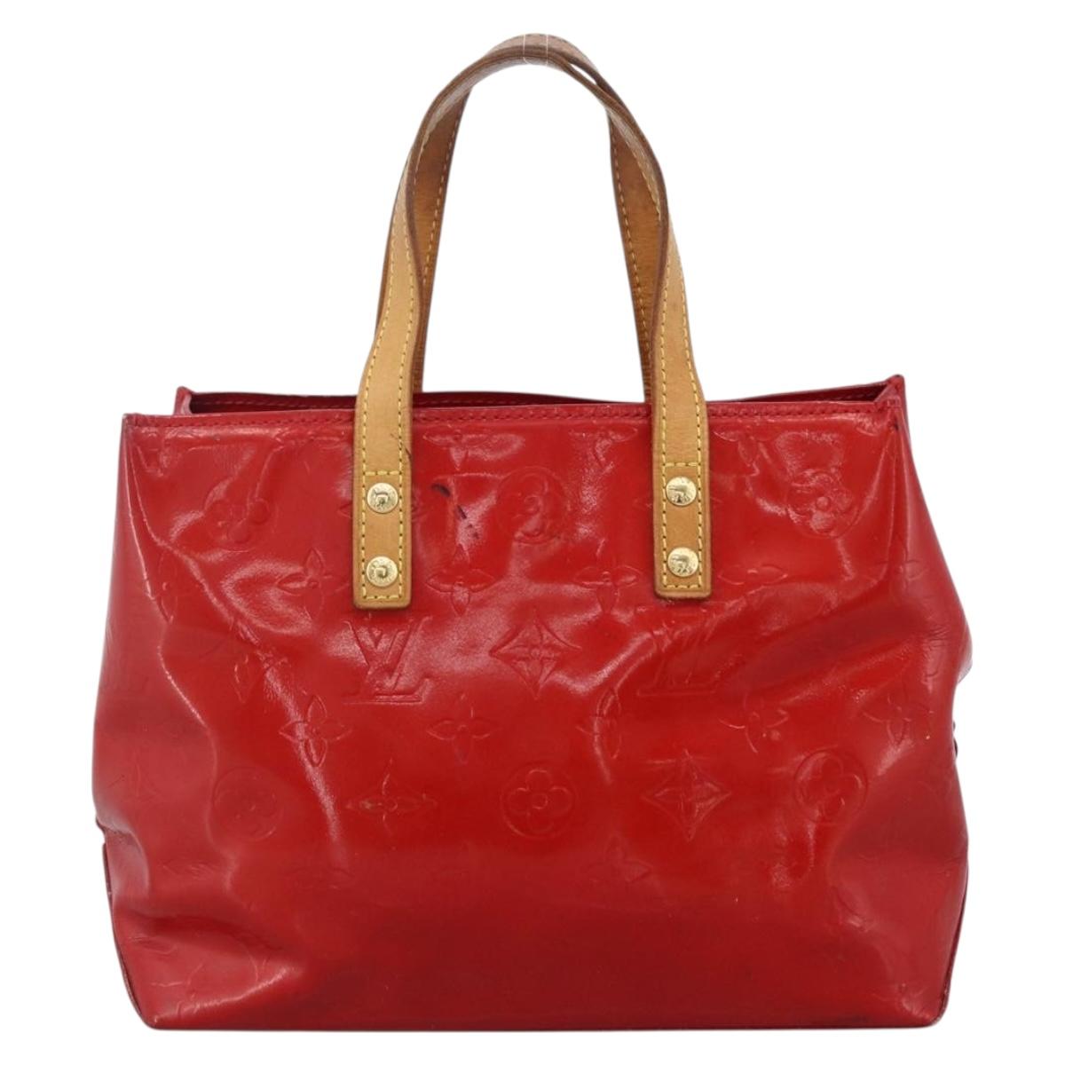 LOUIS VUITTON Monogram Vernis Reade PM Hand Bag Red Rouge M91088 LV Auth LNZ010