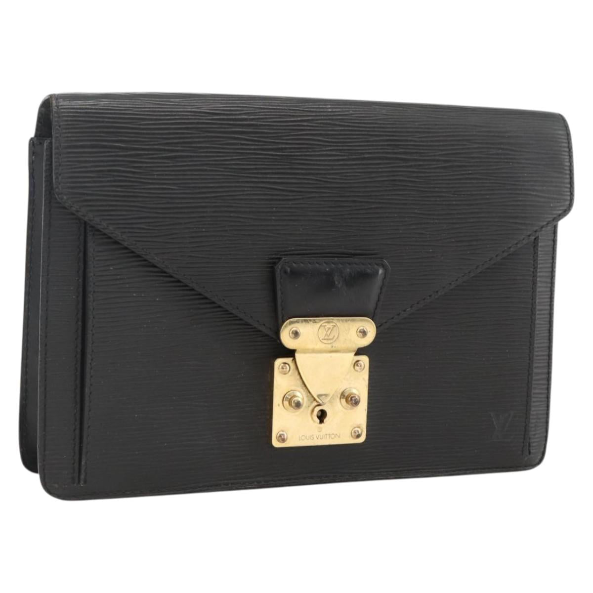 LOUIS VUITTON Epi Serie Dragonne Clutch Bag Black Noir M52612 LV Auth LNZ013