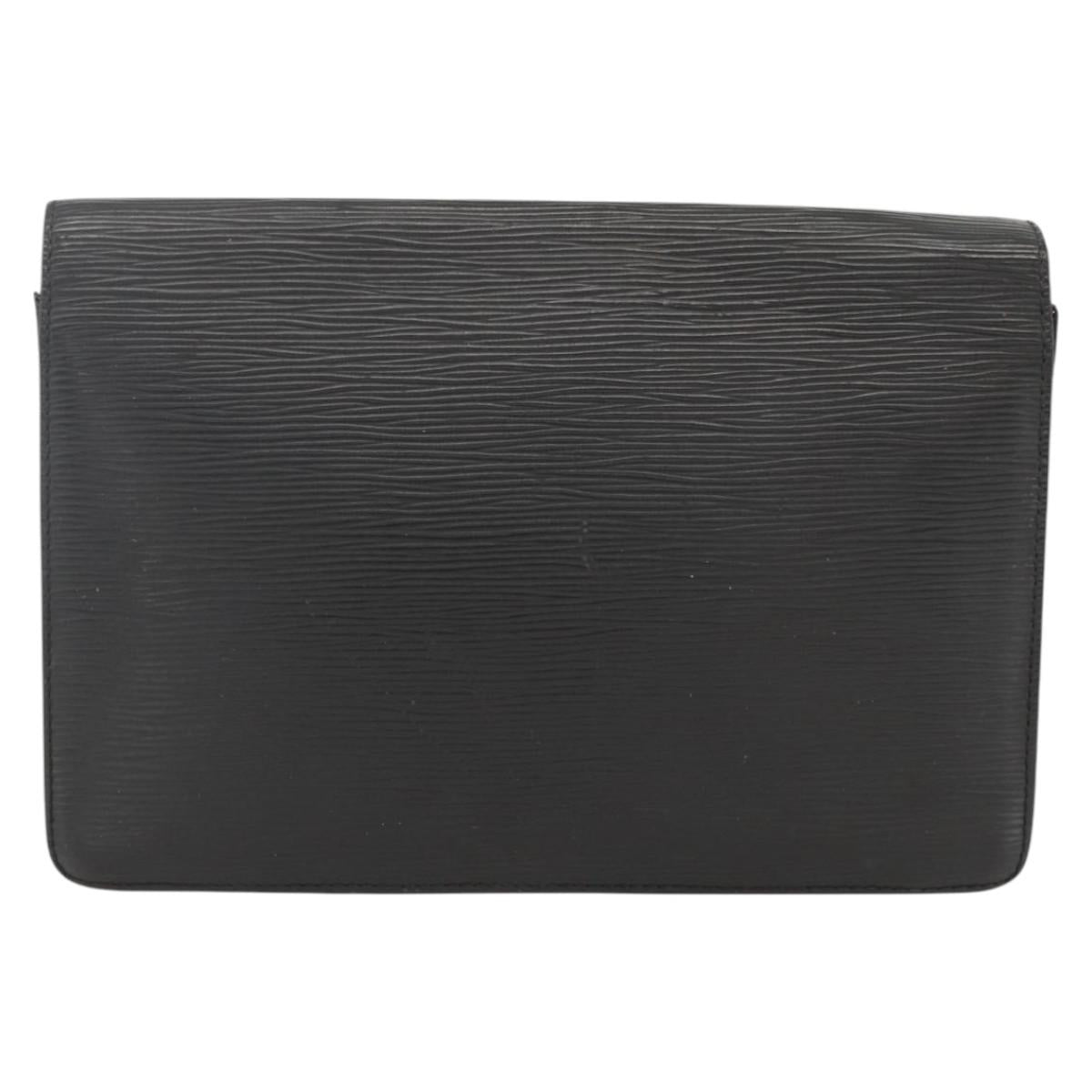 LOUIS VUITTON Epi Serie Dragonne Clutch Bag Black Noir M52612 LV Auth LNZ013