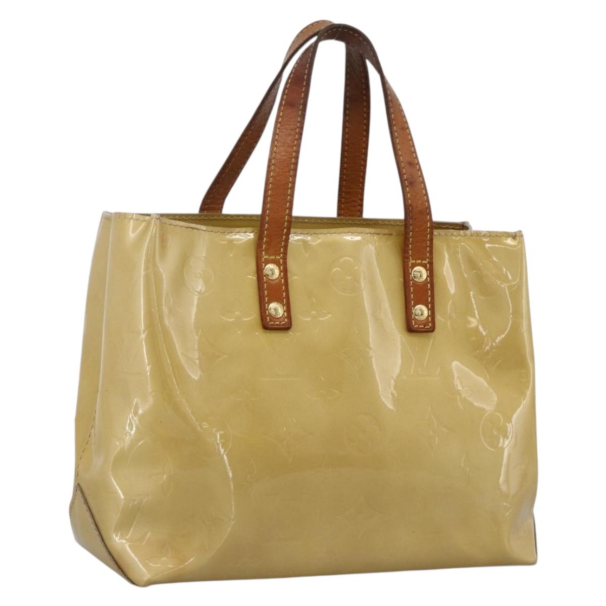 LOUIS VUITTON Monogram Vernis Reade PM Hand Bag Beige M91334 LV Auth LNZ014