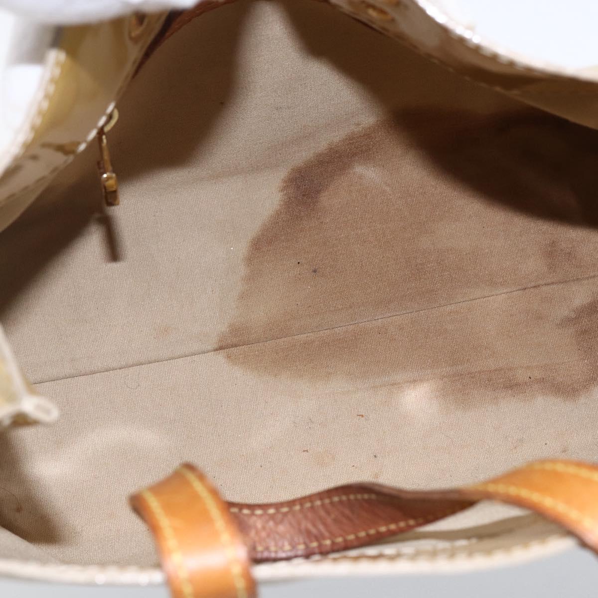 LOUIS VUITTON Monogram Vernis Reade PM Hand Bag Beige M91334 LV Auth LNZ014
