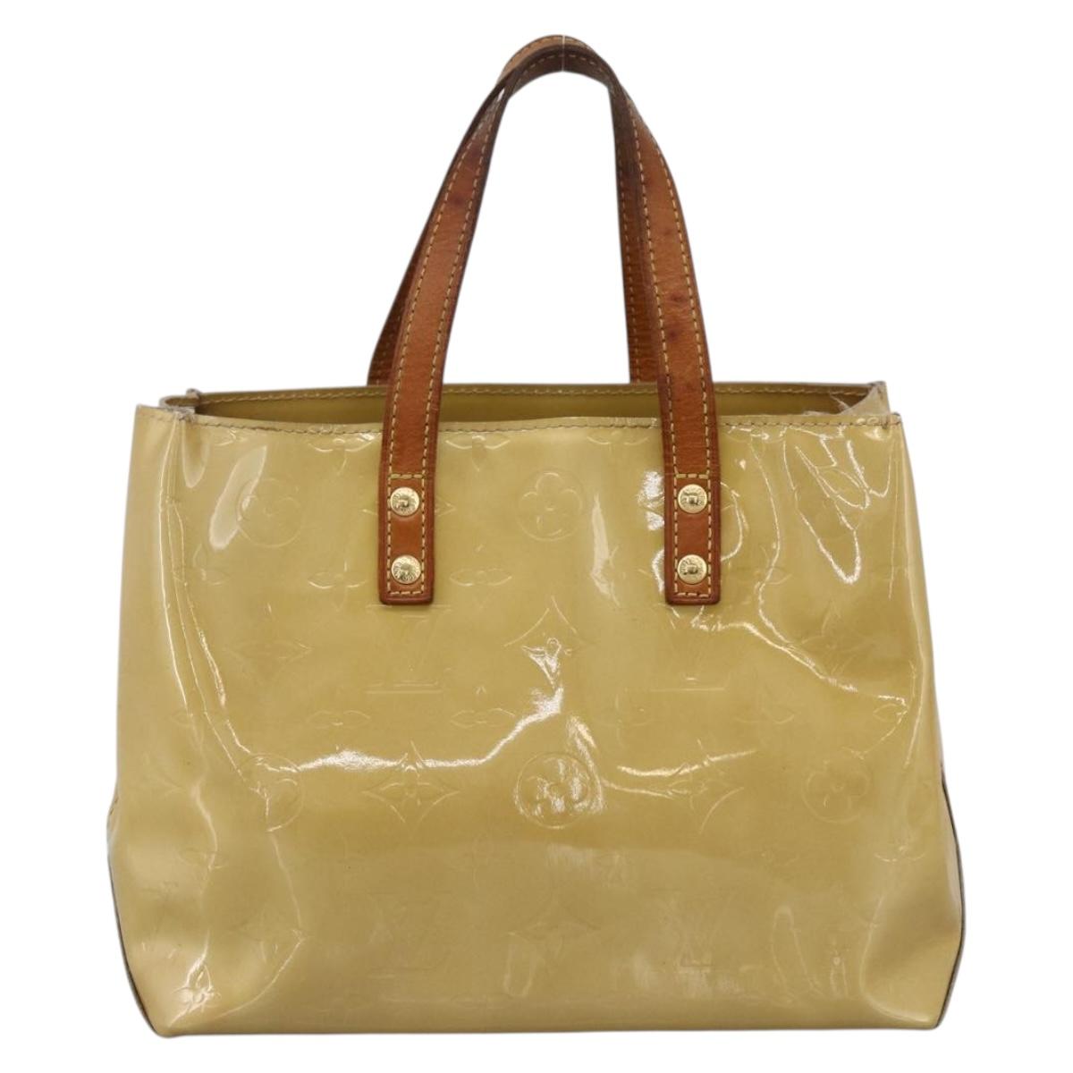 LOUIS VUITTON Monogram Vernis Reade PM Hand Bag Beige M91334 LV Auth LNZ014
