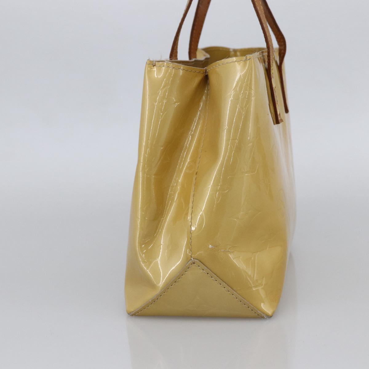 LOUIS VUITTON Monogram Vernis Reade PM Hand Bag Beige M91334 LV Auth LNZ014