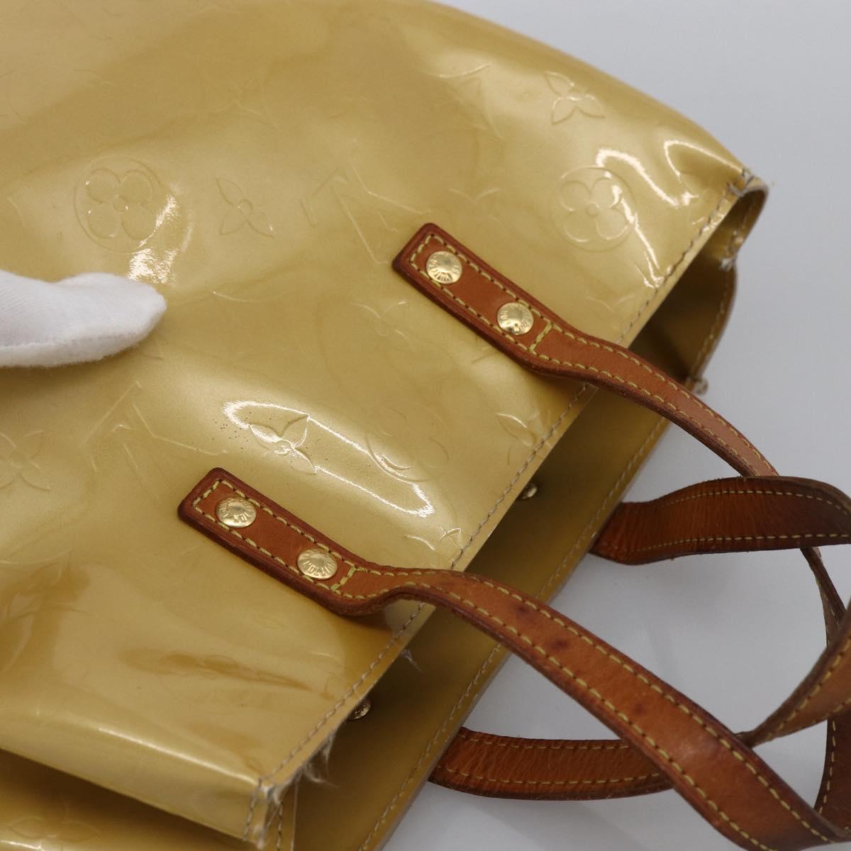 LOUIS VUITTON Monogram Vernis Reade PM Hand Bag Beige M91334 LV Auth LNZ014