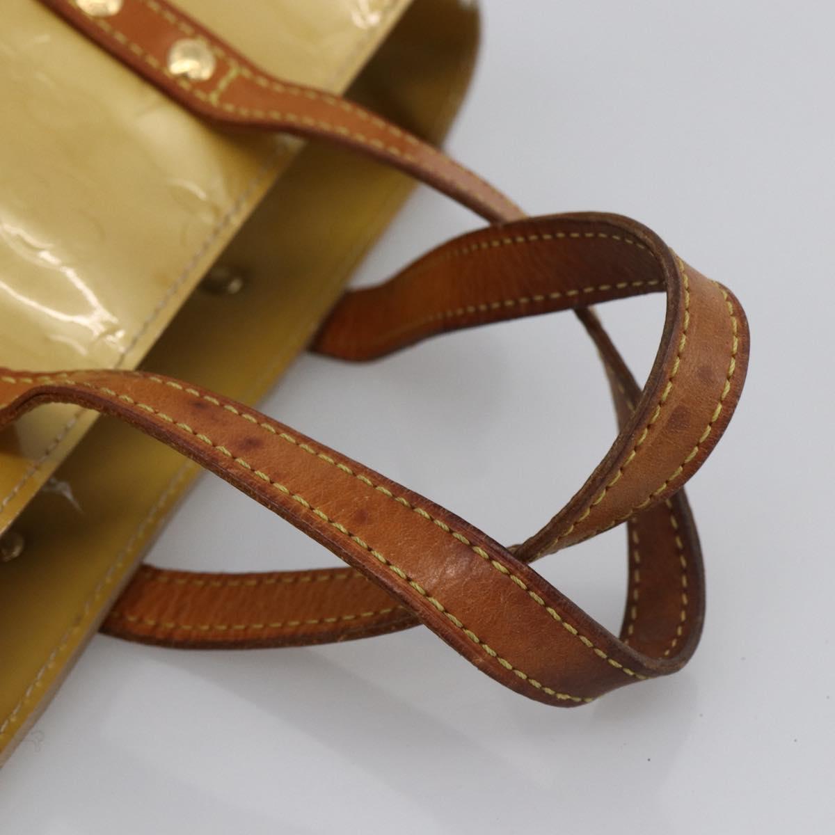 LOUIS VUITTON Monogram Vernis Reade PM Hand Bag Beige M91334 LV Auth LNZ014
