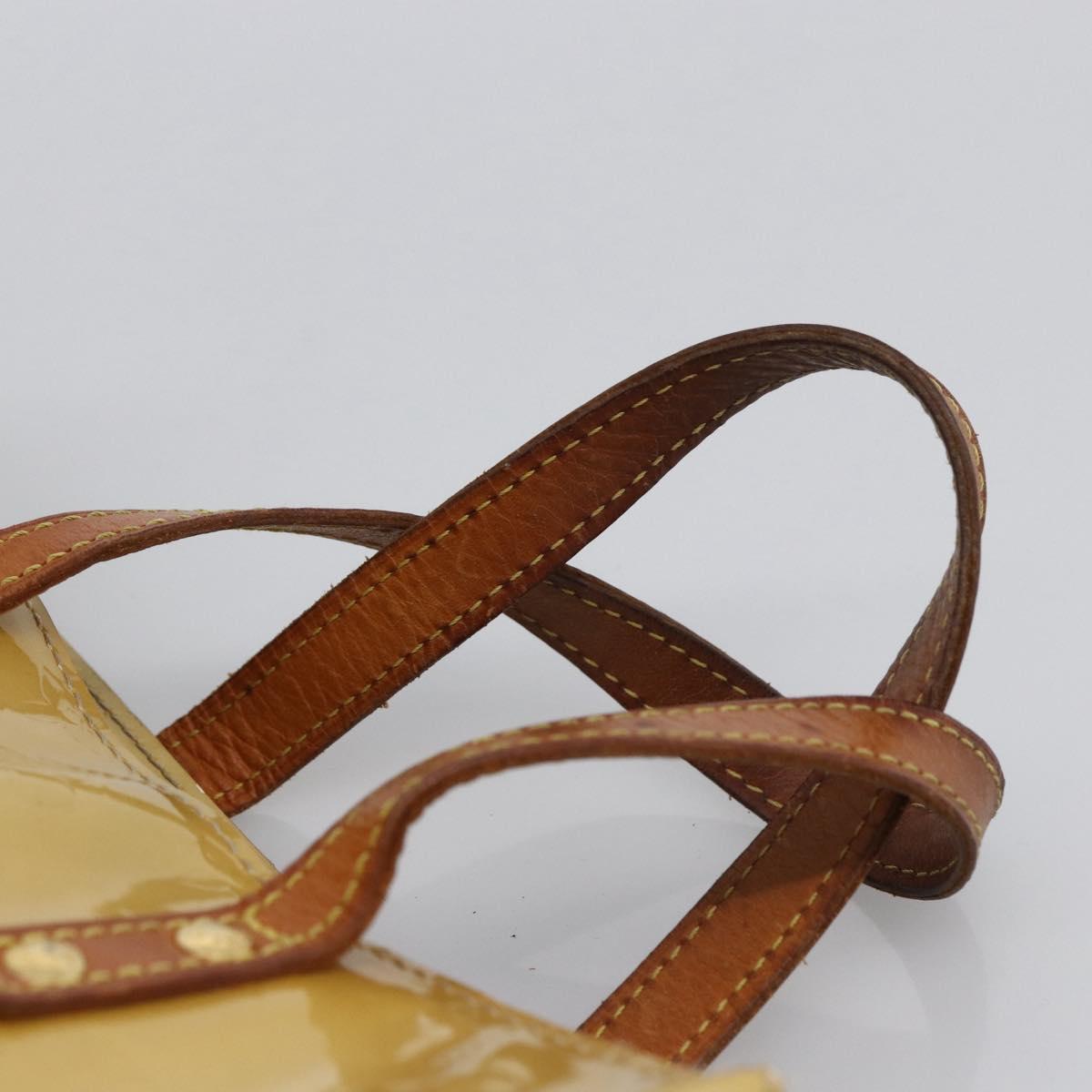 LOUIS VUITTON Monogram Vernis Reade PM Hand Bag Beige M91334 LV Auth LNZ014