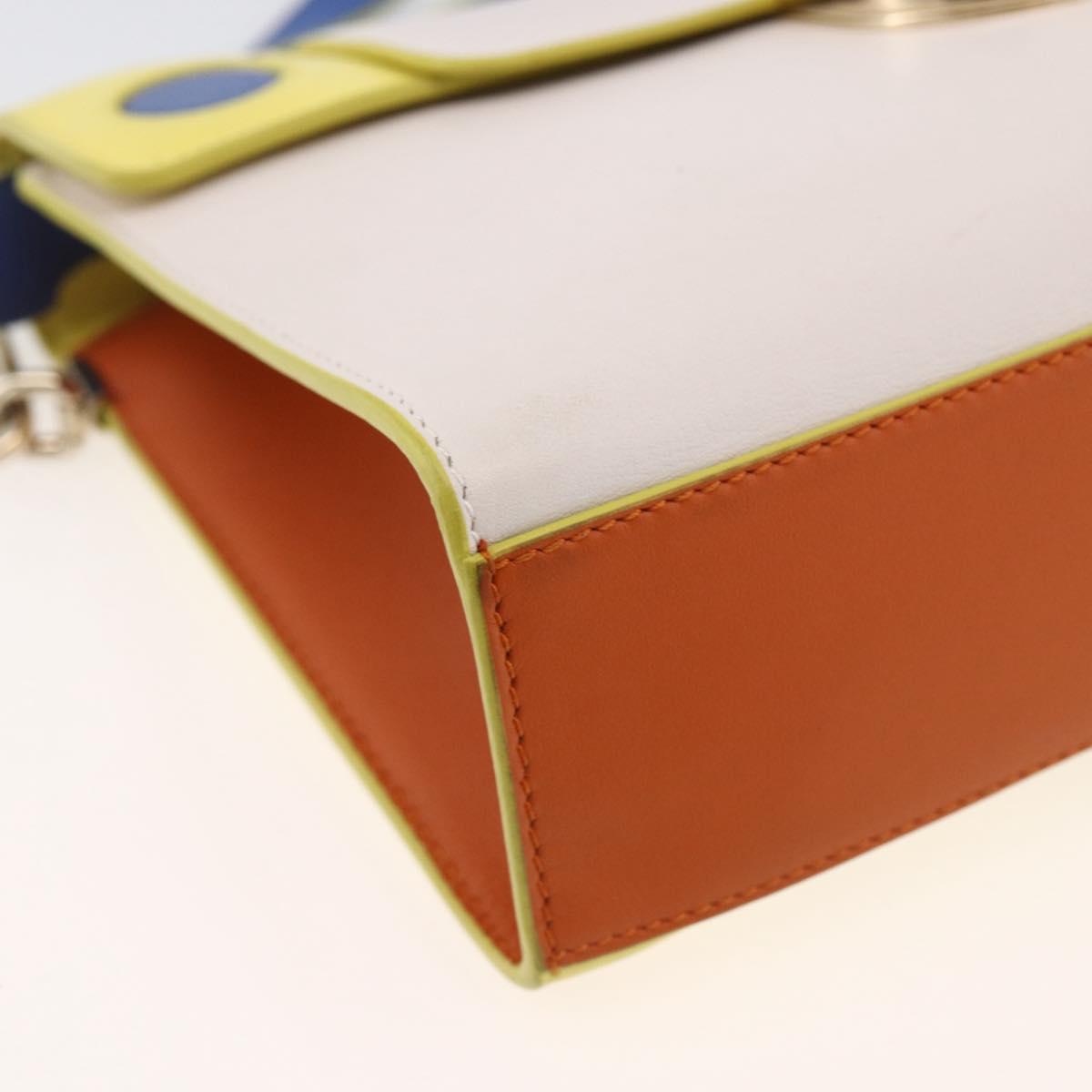 Christian Dior Shoulder Bag Leather 2way Multicolor Gold Auth LNZ023V
