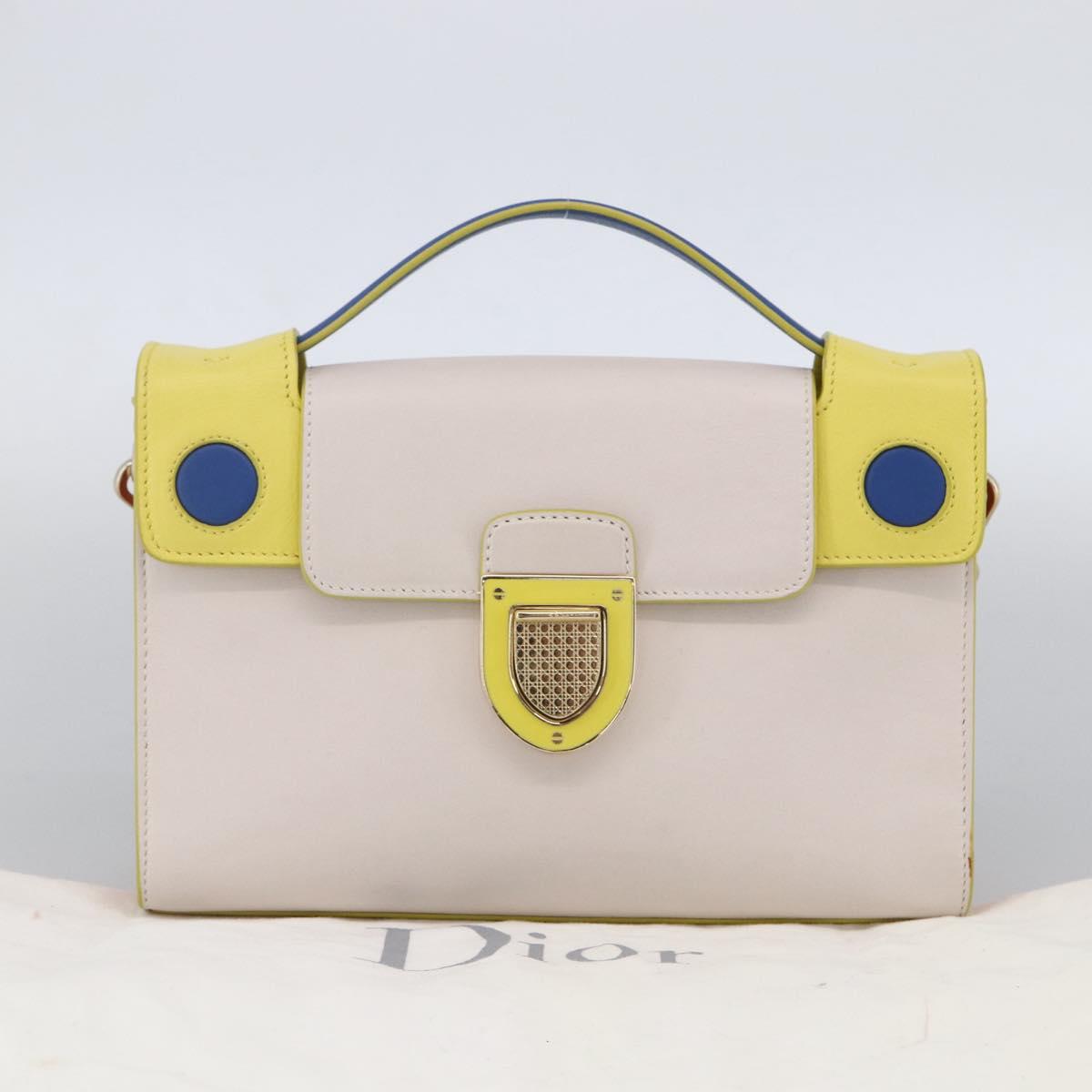 Christian Dior Shoulder Bag Leather 2way Multicolor Gold Auth LNZ023V