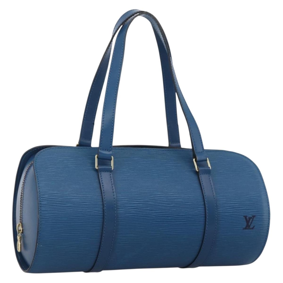 LOUIS VUITTON Epi Soufflot Hand Bag Blue M52225 LV Auth LNZ026