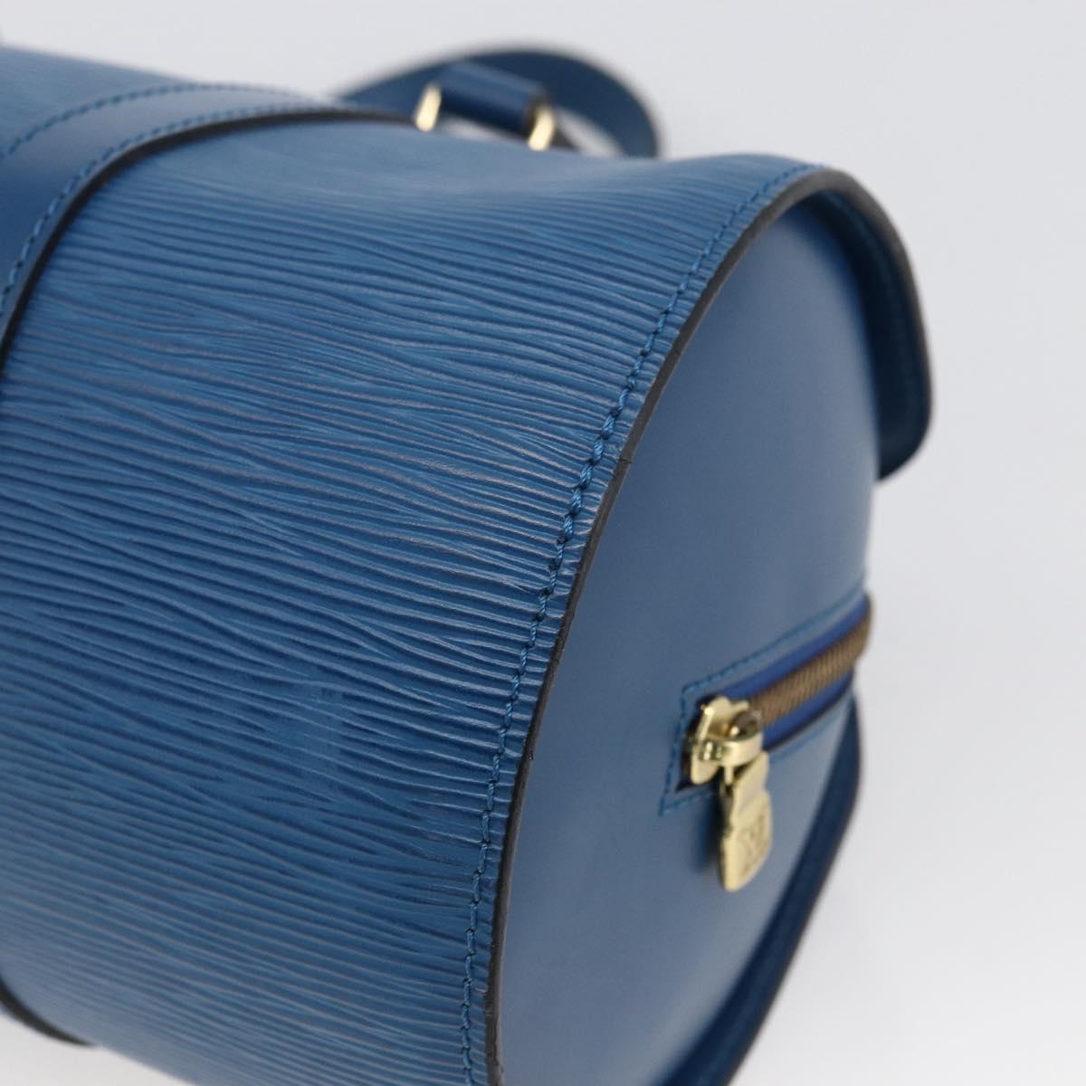LOUIS VUITTON Epi Soufflot Hand Bag Blue M52225 LV Auth LNZ026