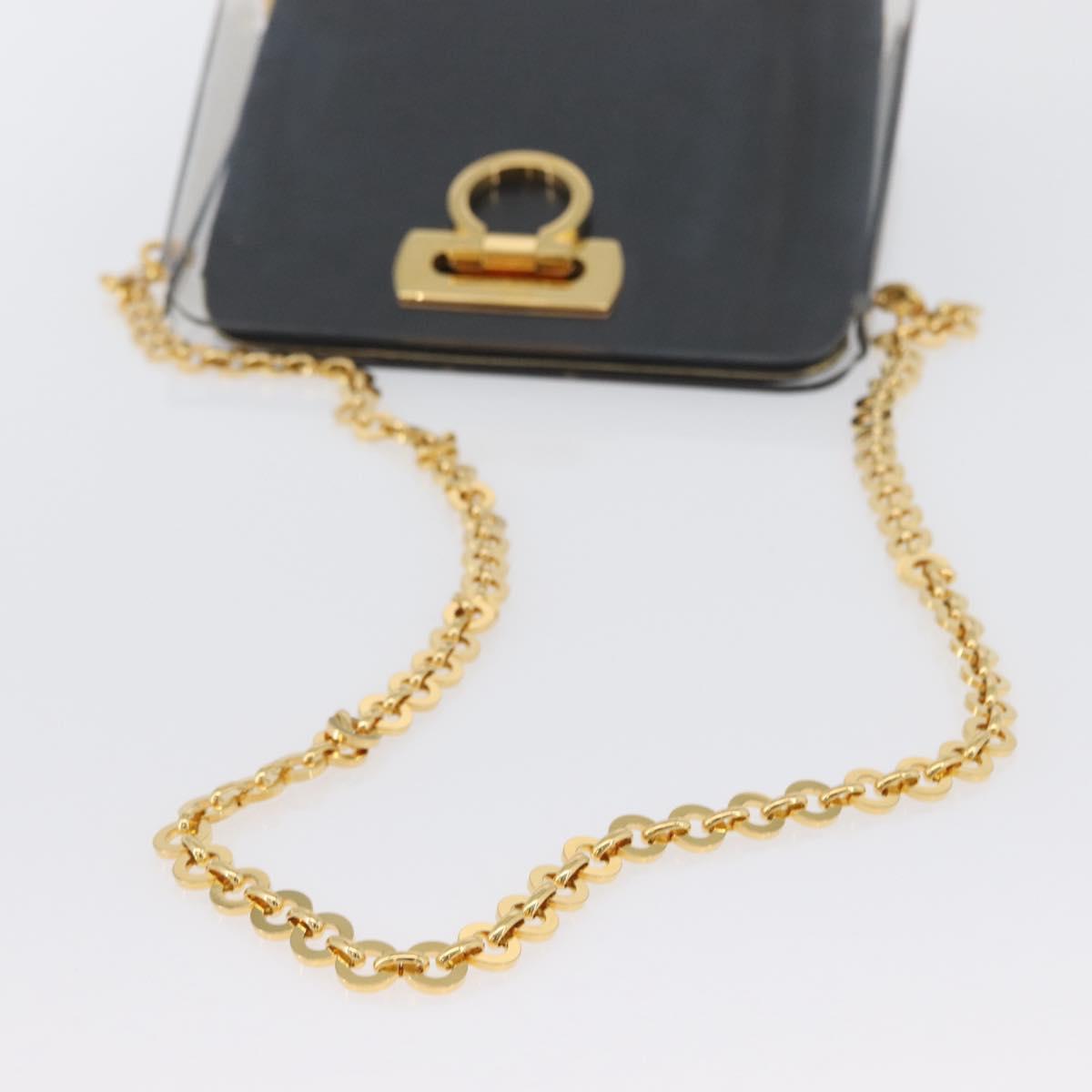 Salvatore Ferragamo Gancini Chain Bag plastic 2way Clear Gold Auth LNZ028