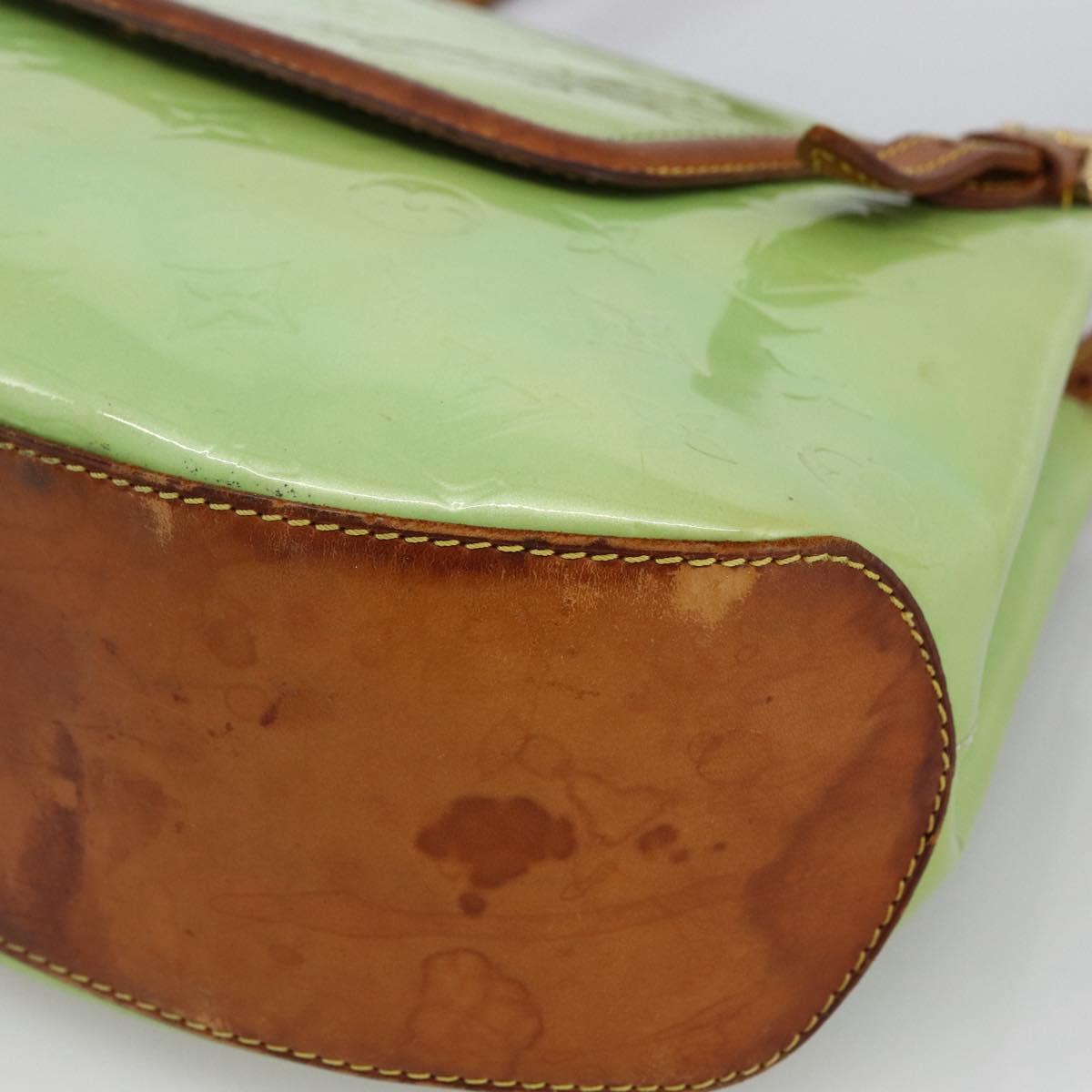 LOUIS VUITTON Vernis Biscayne Bay GM Shoulder Bag Peppermint M91285 Auth LNZ031