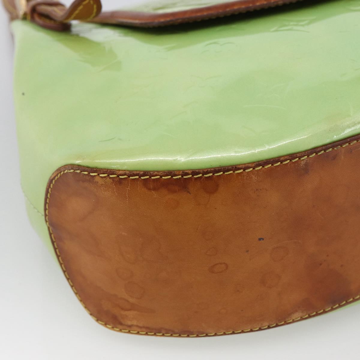 LOUIS VUITTON Vernis Biscayne Bay GM Shoulder Bag Peppermint M91285 Auth LNZ031