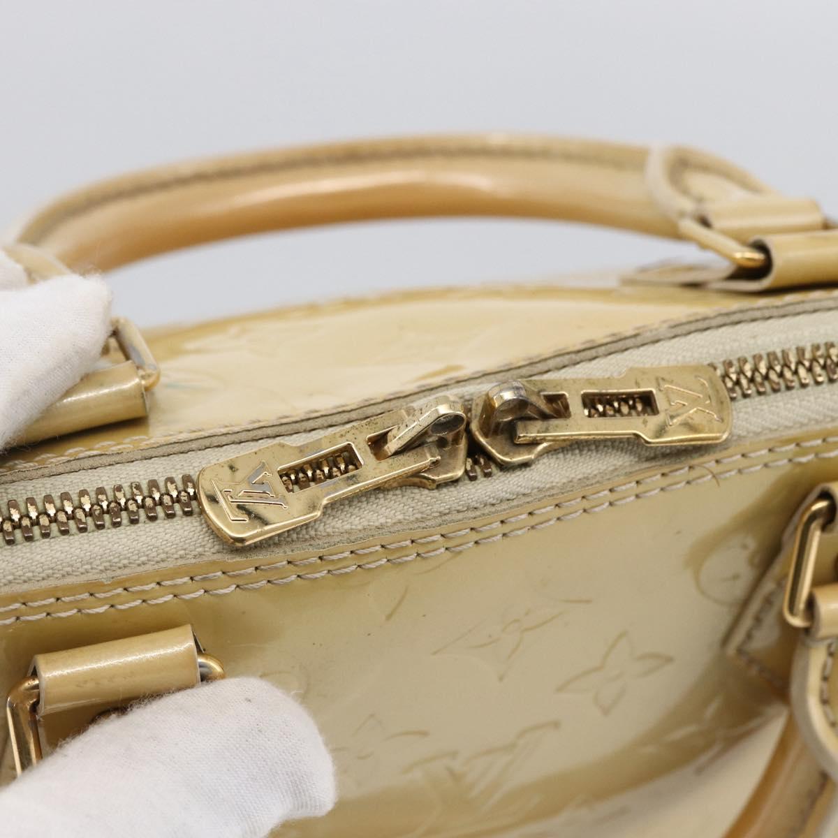 LOUIS VUITTON Monogram Vernis Alma PM Hand Bag Broncorail M91445 LV Auth LNZ034