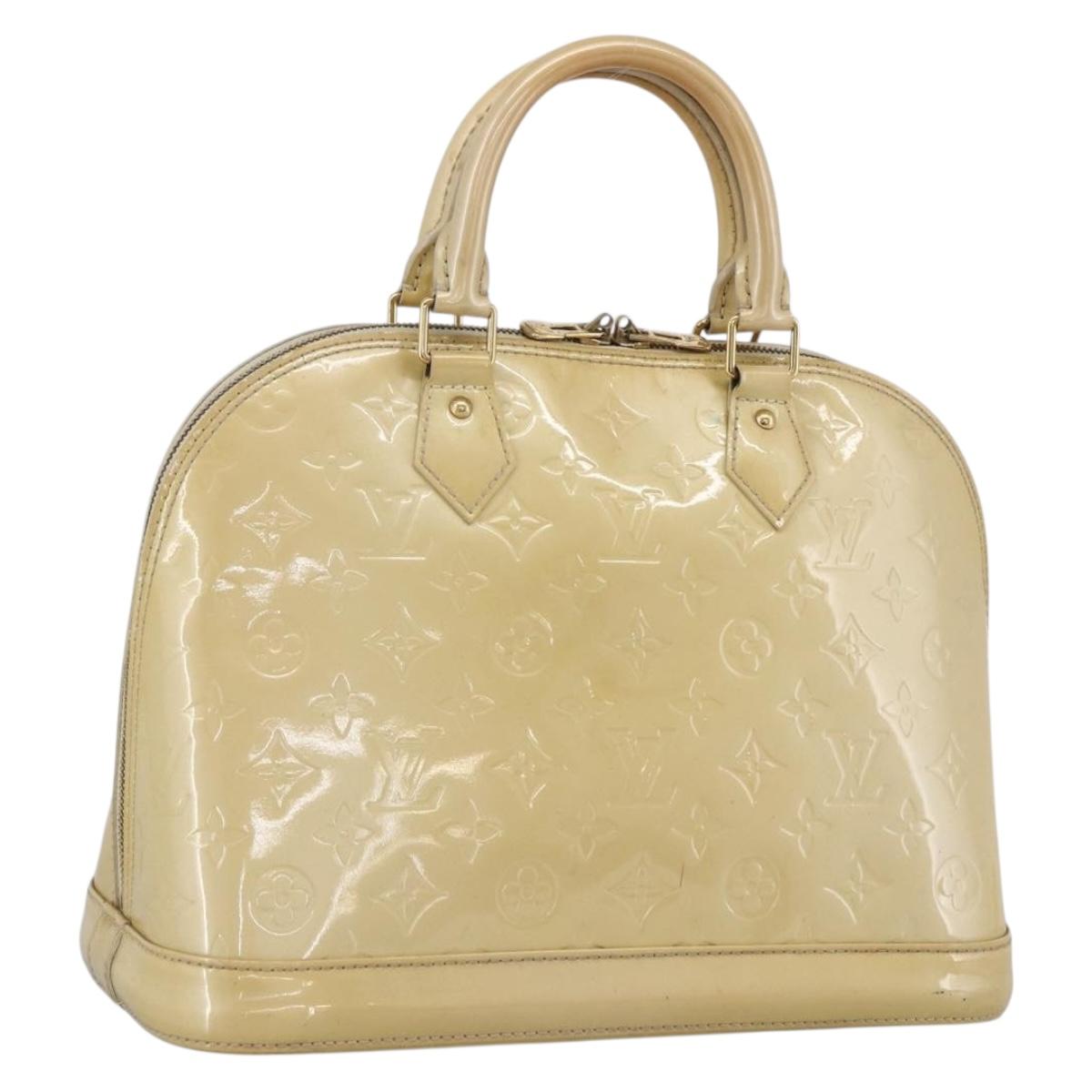 LOUIS VUITTON Monogram Vernis Alma PM Hand Bag Broncorail M91445 LV Auth LNZ034